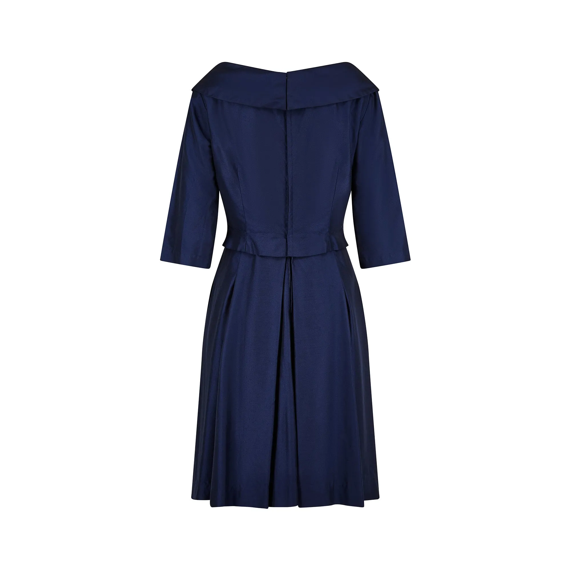 1950s Harrods Navy Double Breasted Dress