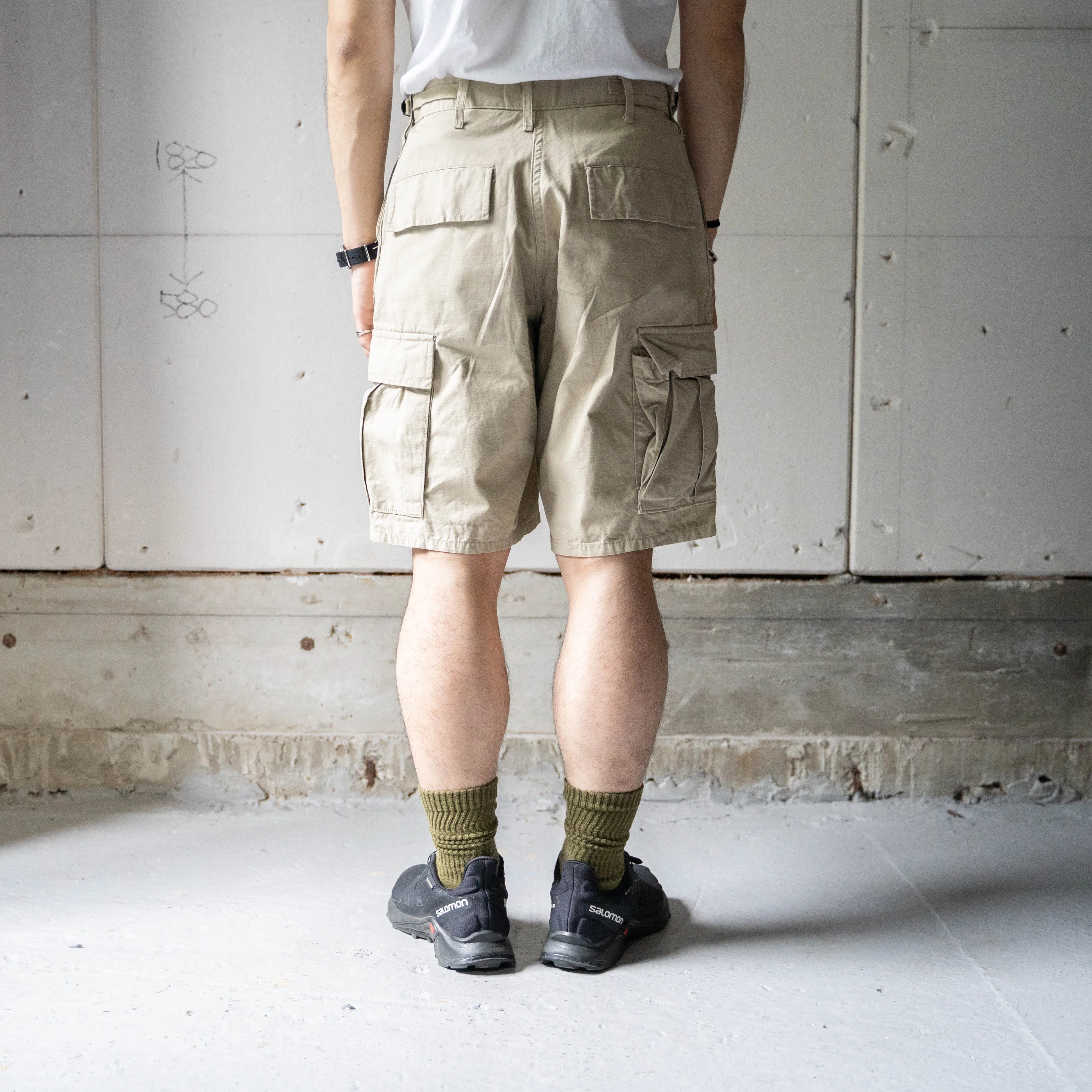 2000s 'PROPPER' beige color ripstop half cargo pants