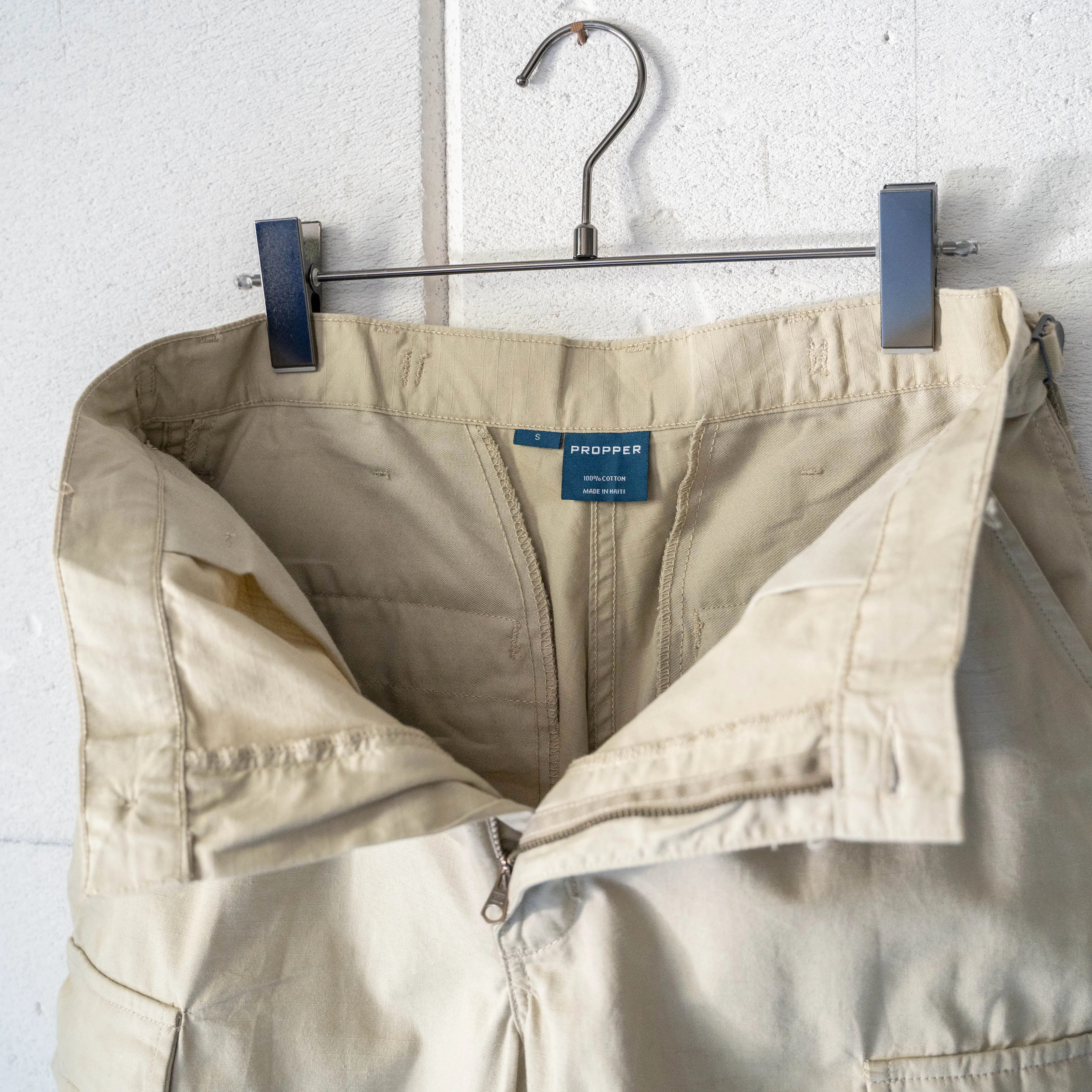 2000s 'PROPPER' beige color ripstop half cargo pants