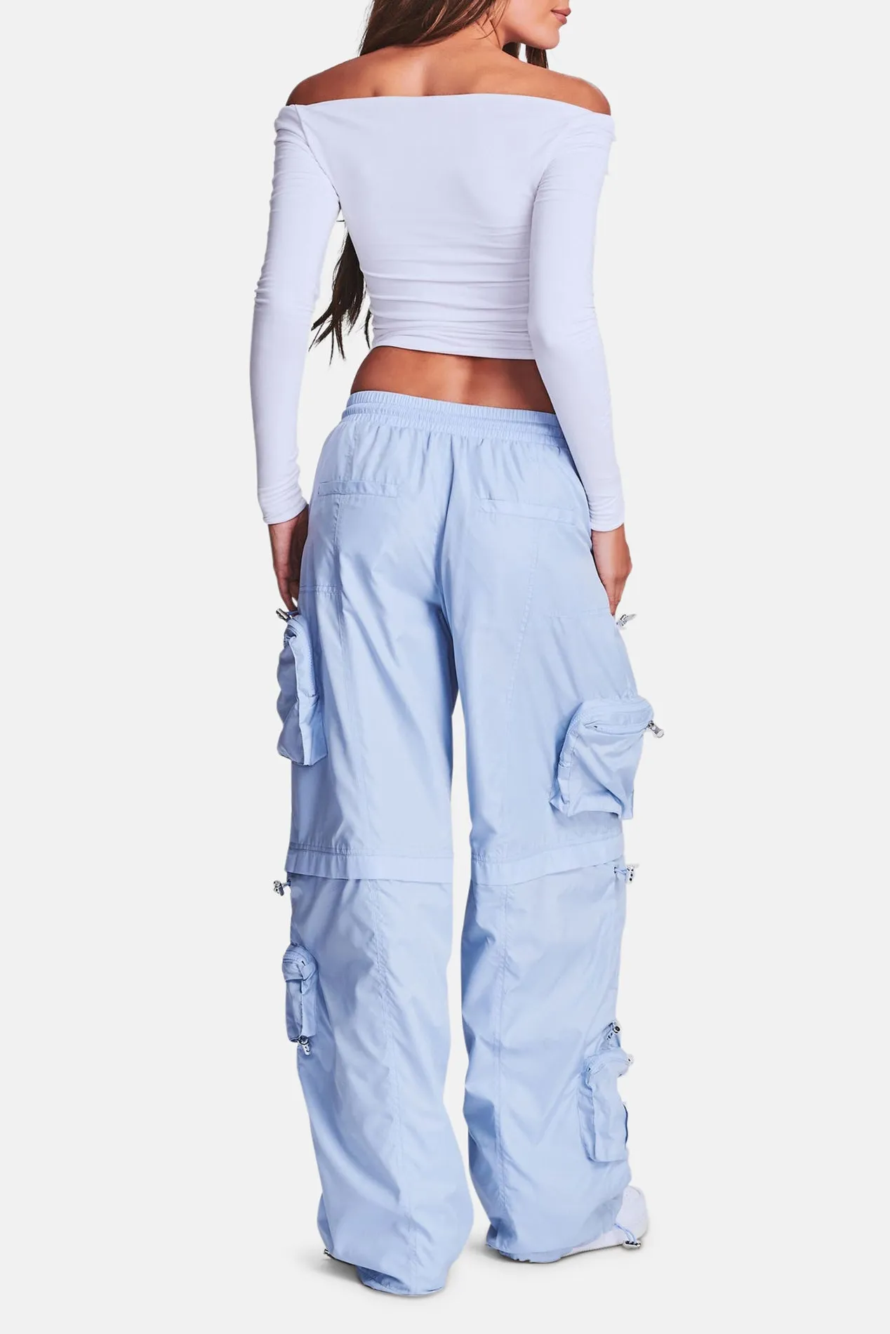 Alba Ruched Cargo Pant Light Blue