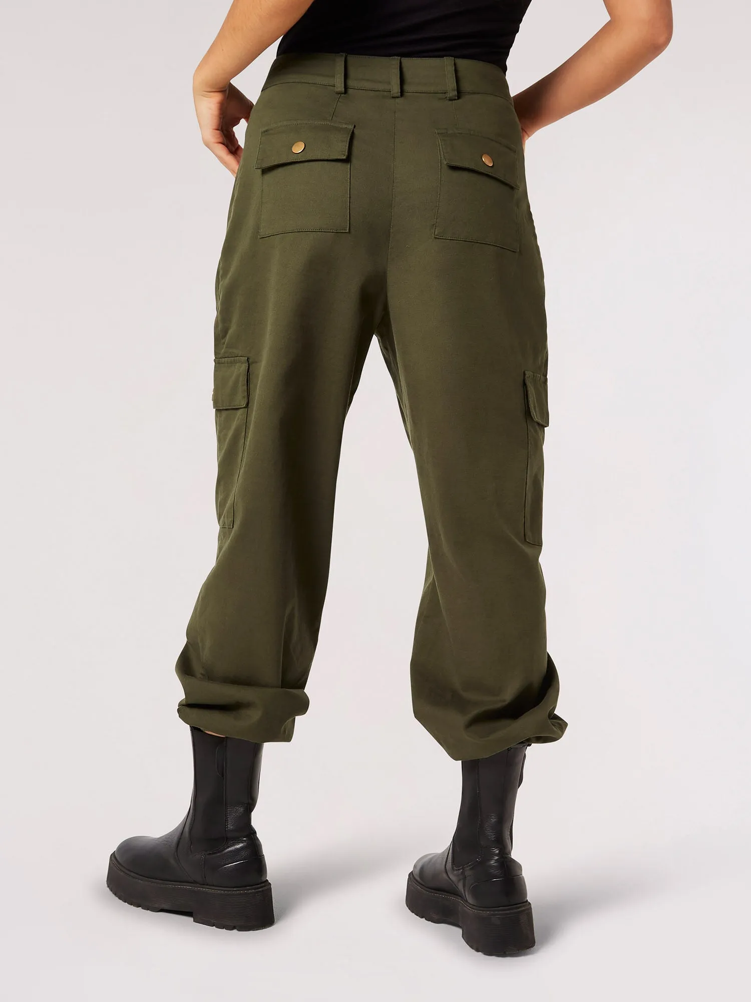 Apricot Twill Cargo Pants