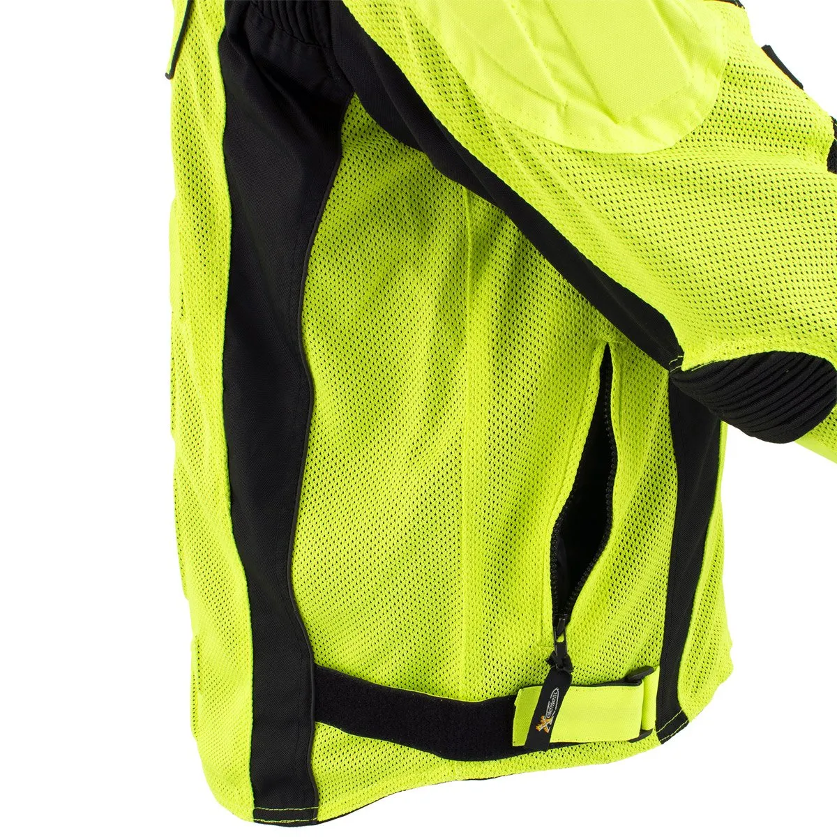 (ARCHIVED) Xelement CF-6019-66 Men's 'Invasion' Neon Green Textile Armored Motorcycle Jacket