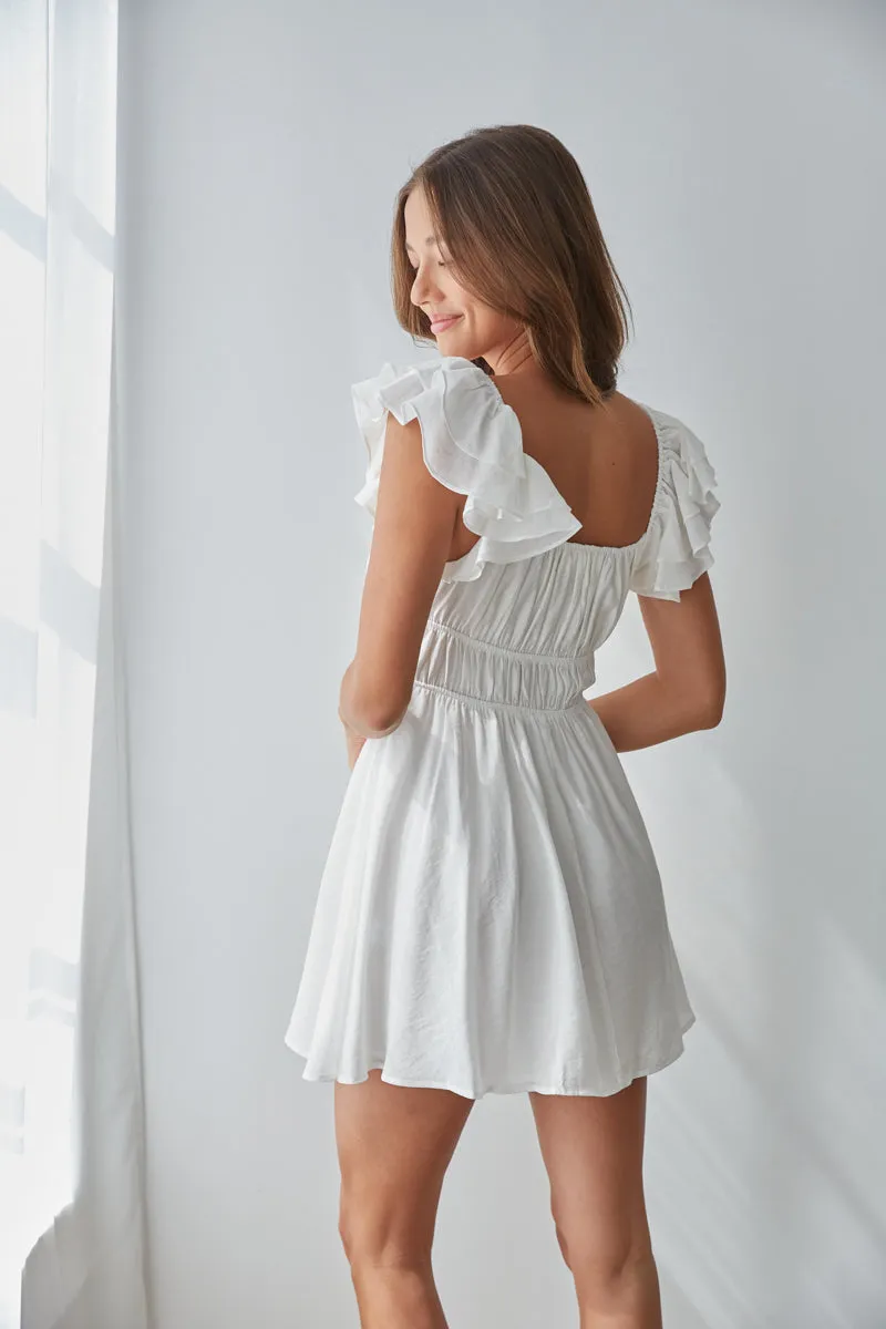 Ayanna Ruffle Sleeve Babydoll Mini Dress