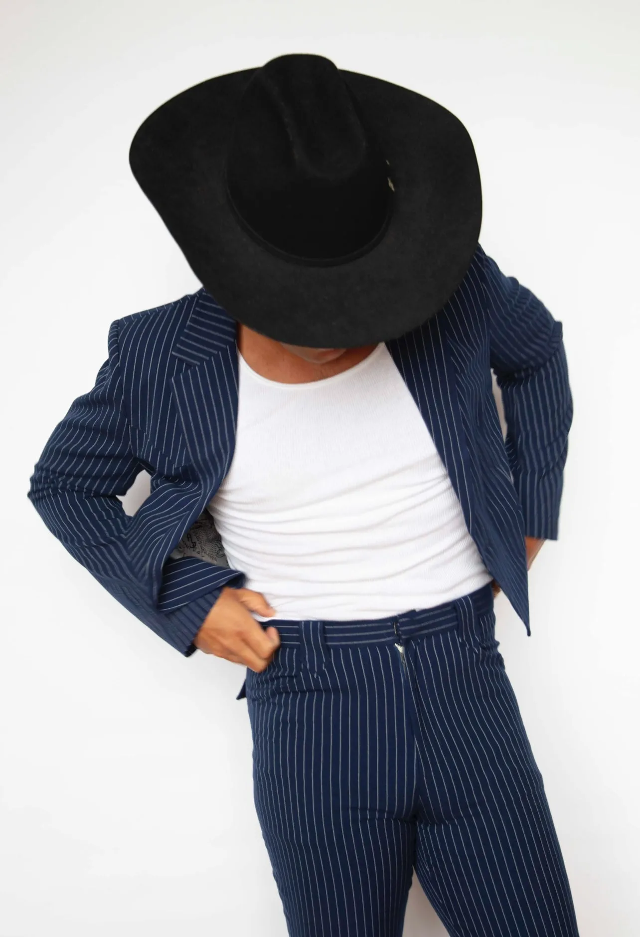 Bakersfield Jacket Navy Pin Stripe