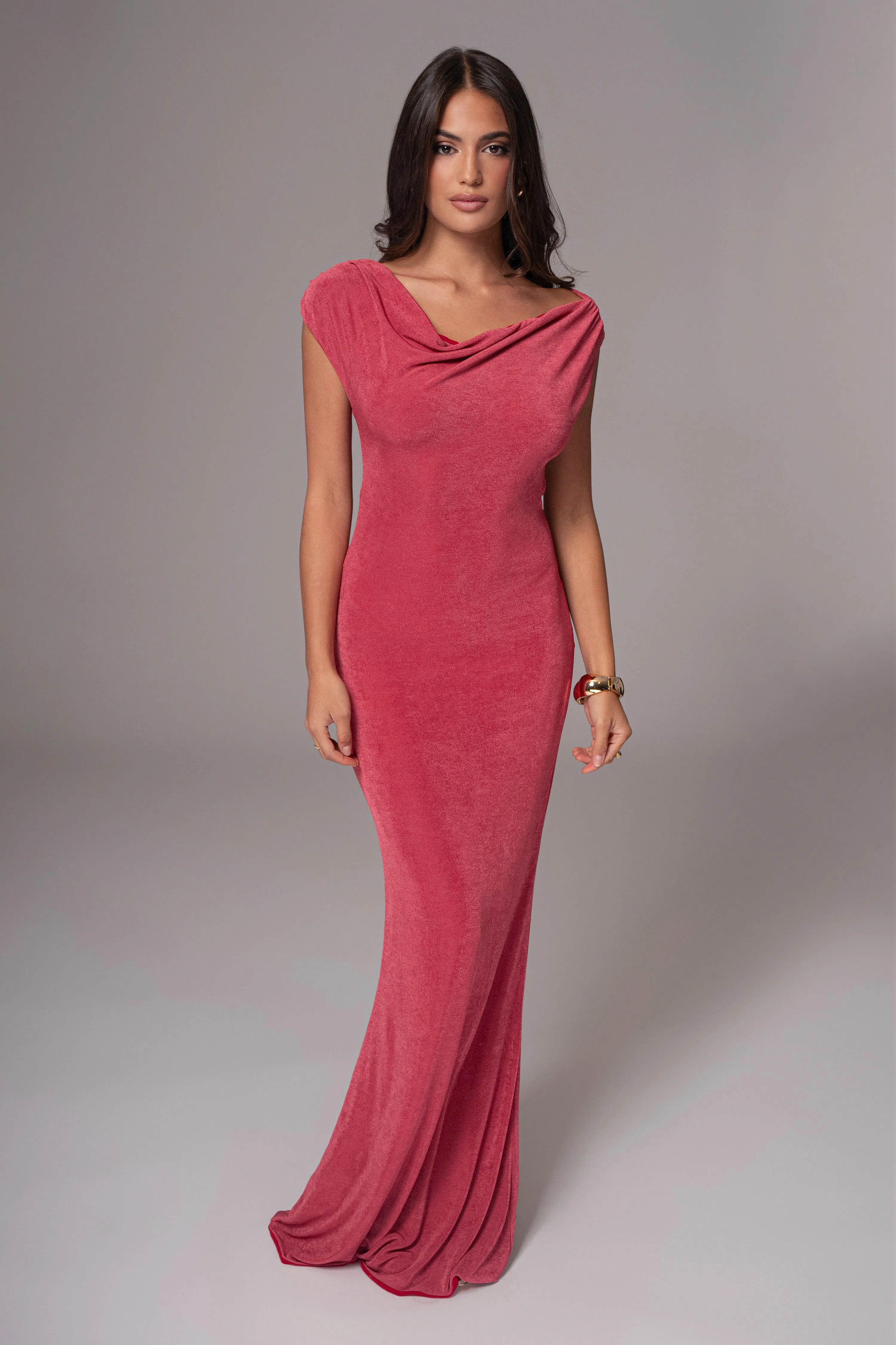 Berry/Red Classic Elegance Reversible Maxi Dress