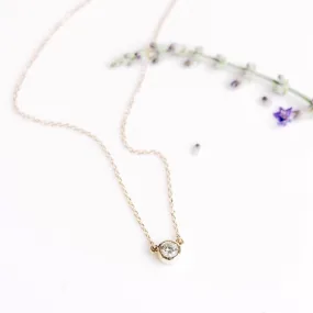 Bezel Set Moissanite Necklace