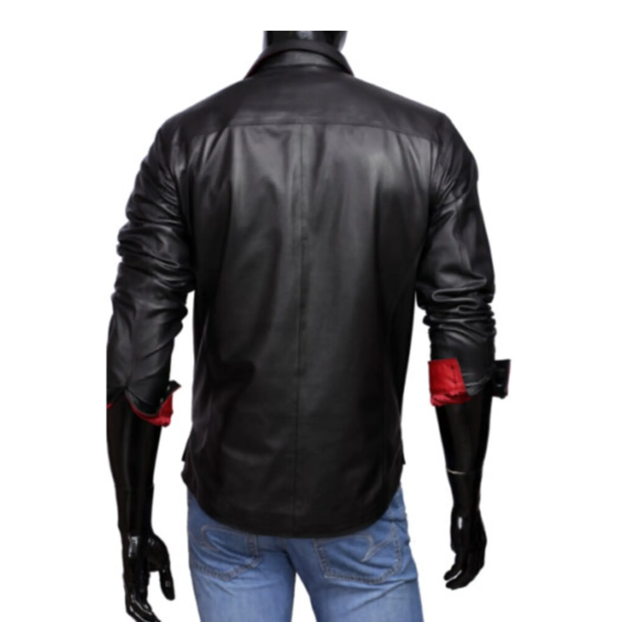 Black Leather Shirt Mens