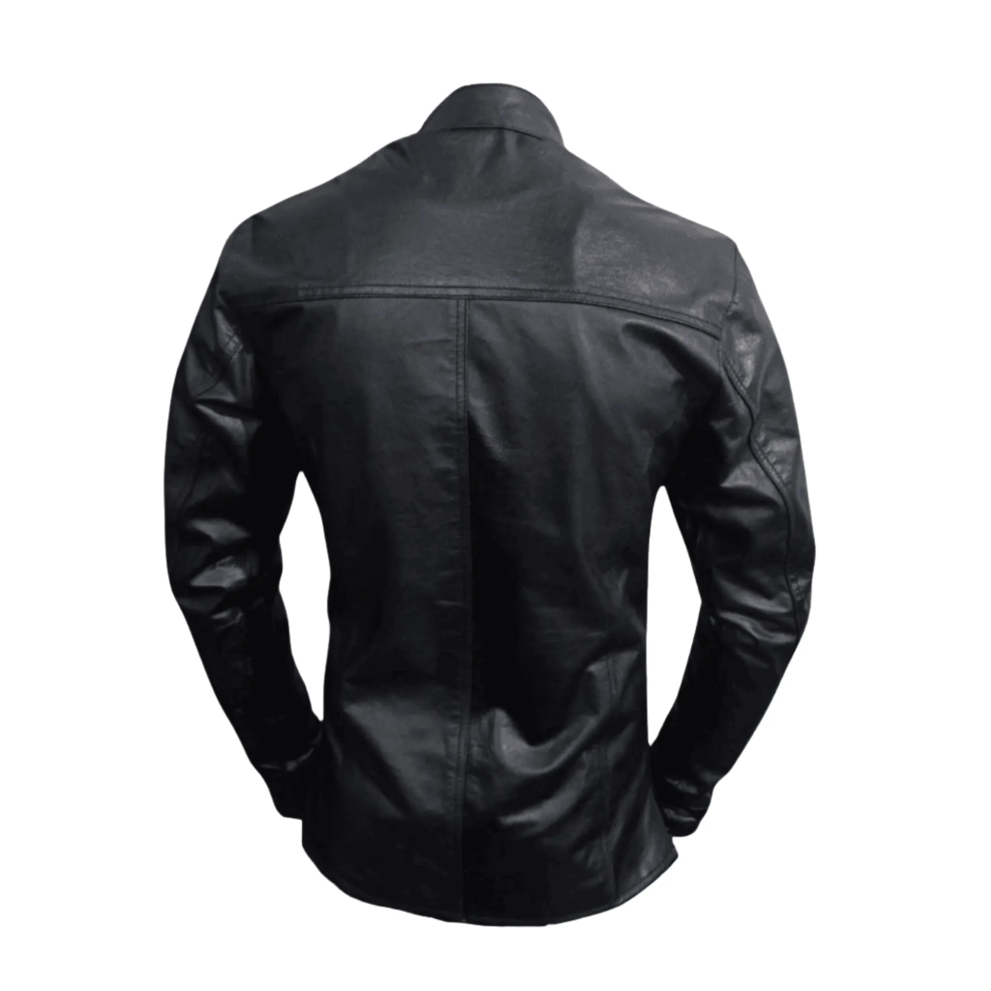 Black Long Sleeve Leather Shirt