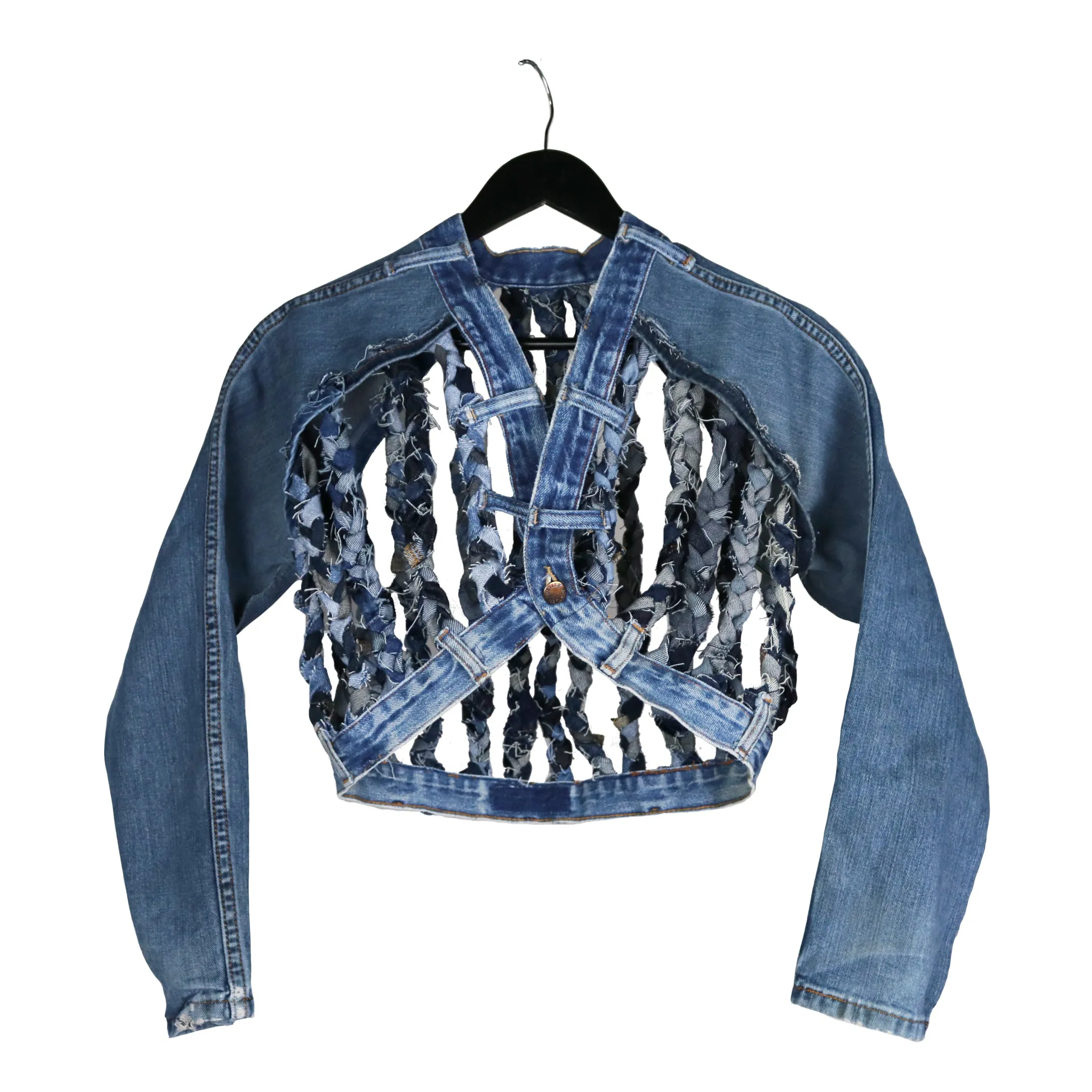 Breathe In - Upcycled denim crop jacket