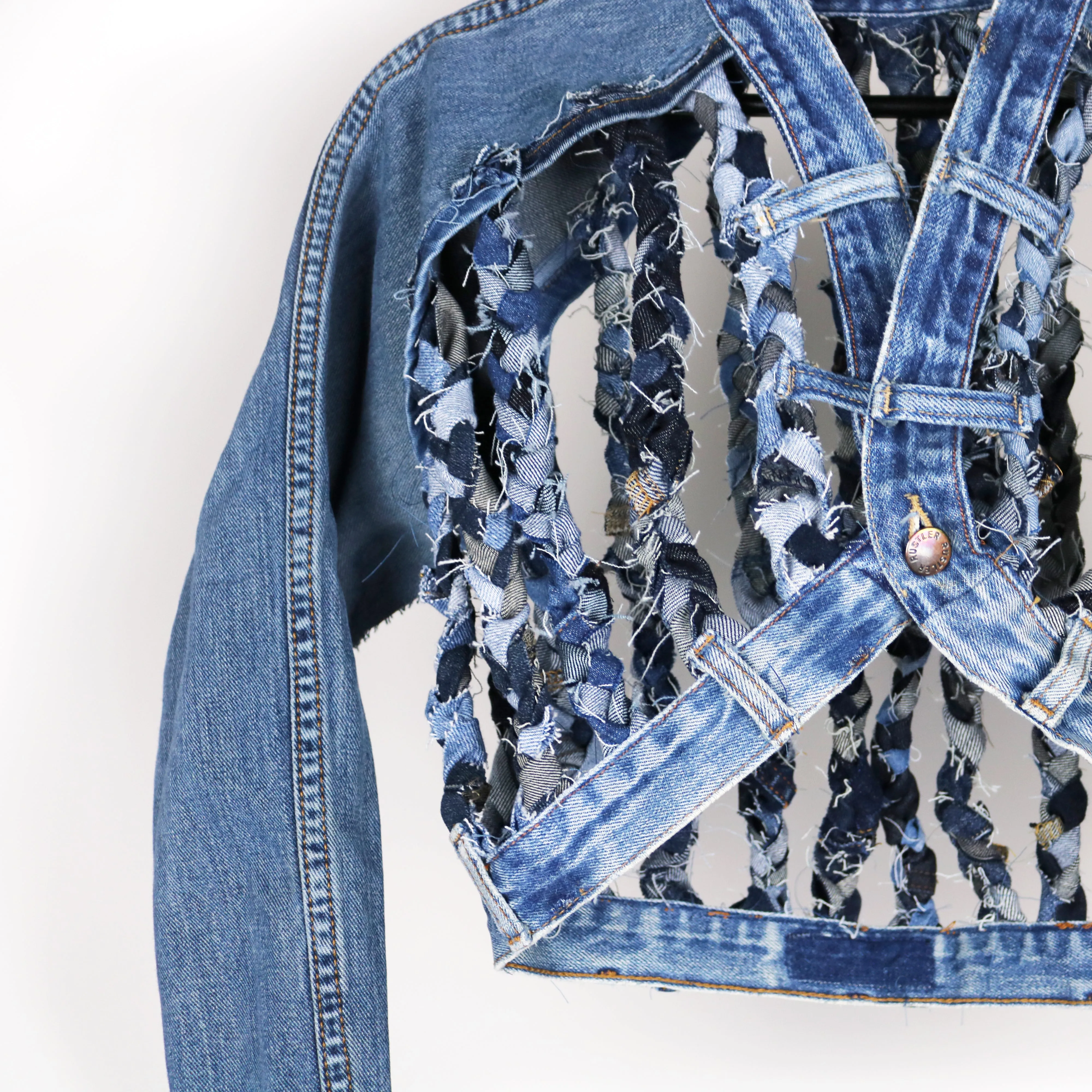 Breathe In - Upcycled denim crop jacket