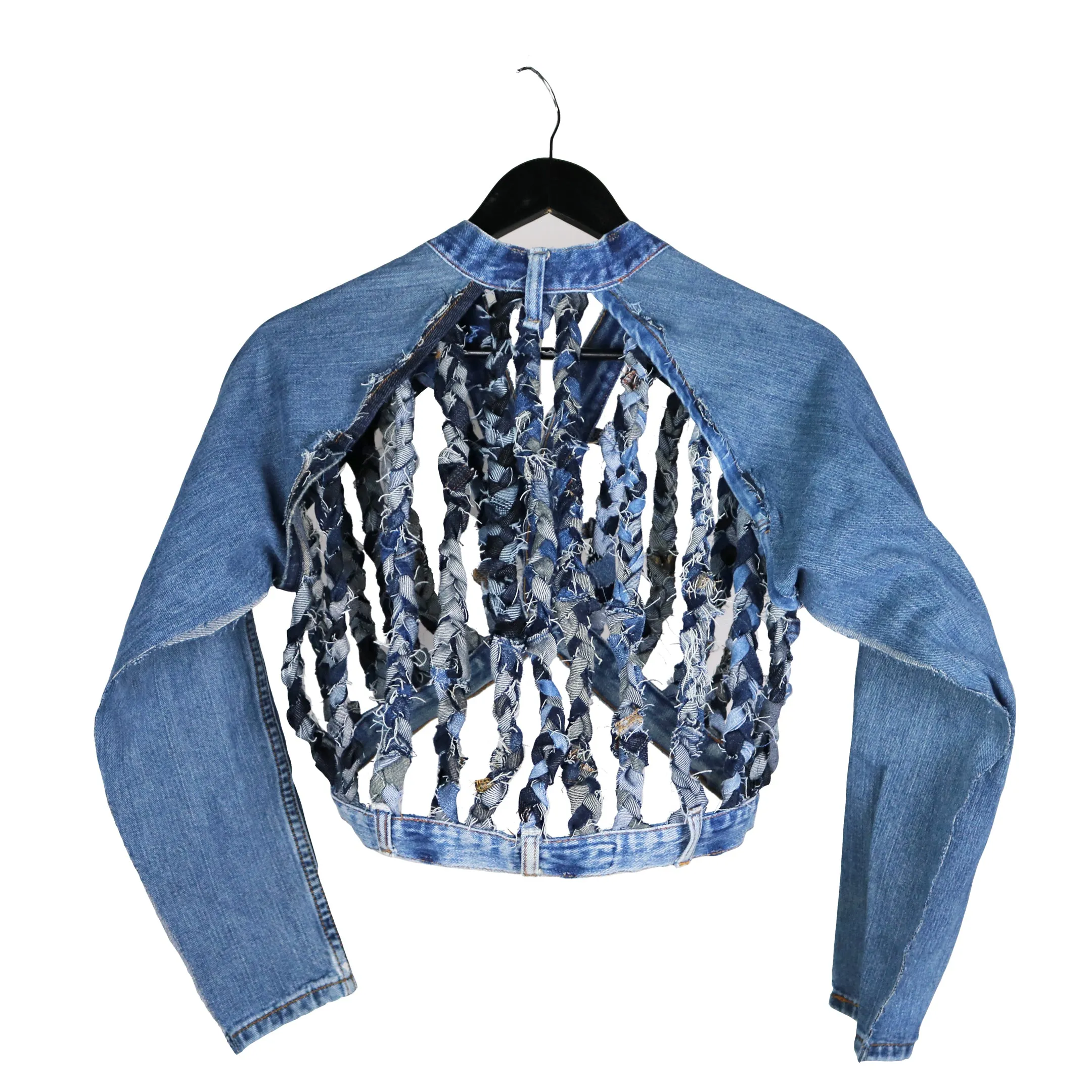 Breathe In - Upcycled denim crop jacket