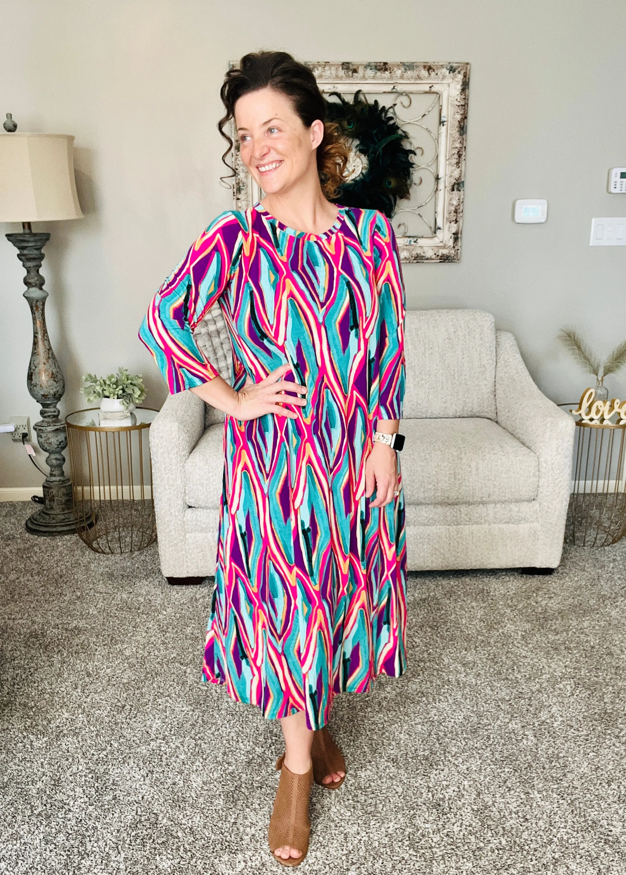 Brenda Colorful Diamond Dress