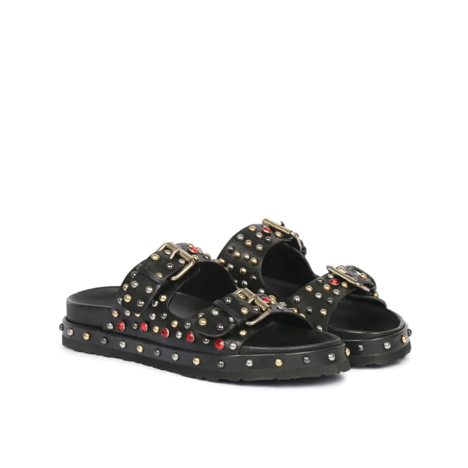 Chloe Studded Double Buckle Sandal