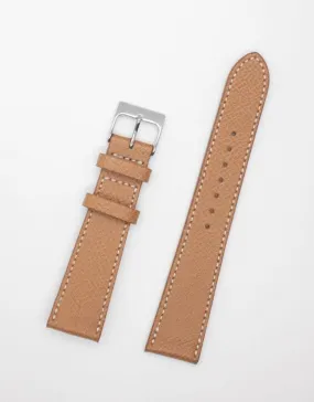 Cognac Textured Calfskin Watch Strap