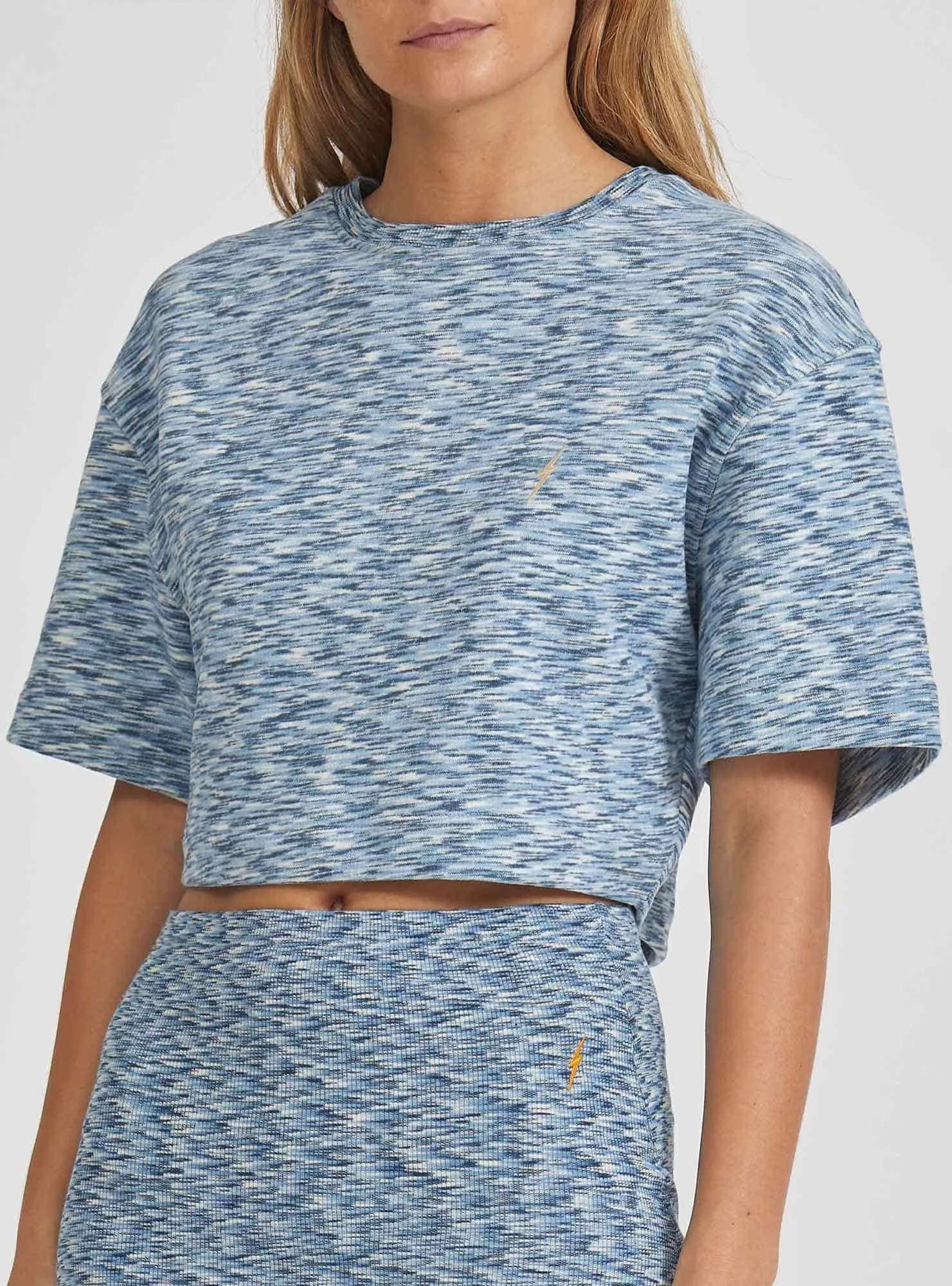 CROPPED T-SHIRT WITH DROPPED SHOULDERS