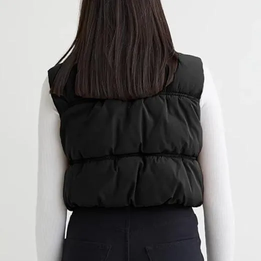 Cropped Women's Puffer Vest – Lightweight & Stylish Sleeveless Puffer Jacket