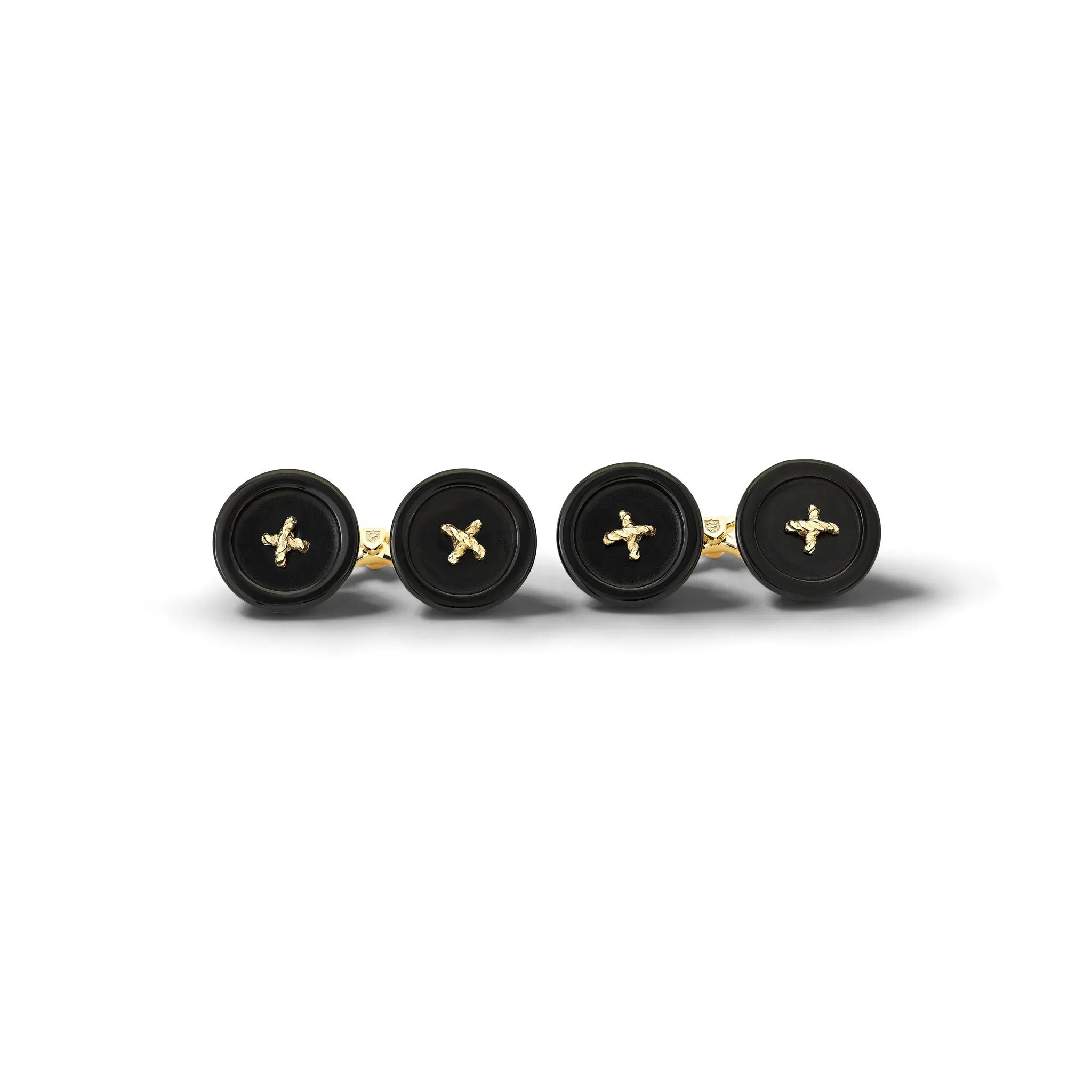 Deauville Cufflinks Yellow Gold - Black Onyx