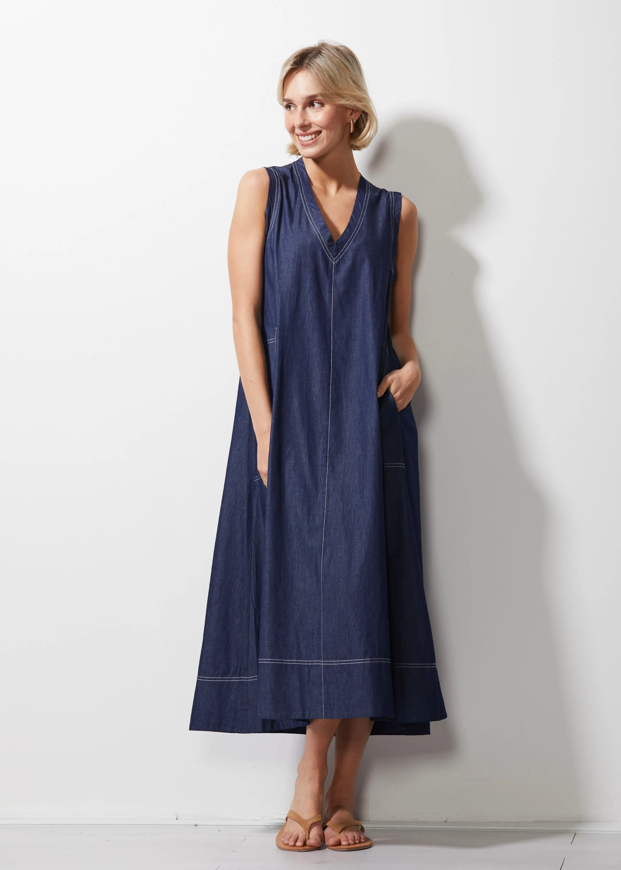 Denim Dress ZP6633 in Denim by Zaket & Plover