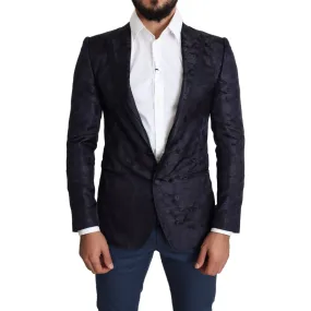 Dolce & Gabbana Elegant Silk Blend Martini Blazer in Blue