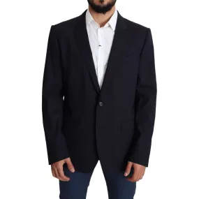 Dolce & Gabbana Exquisite Black Wool Stretch Martini Blazer