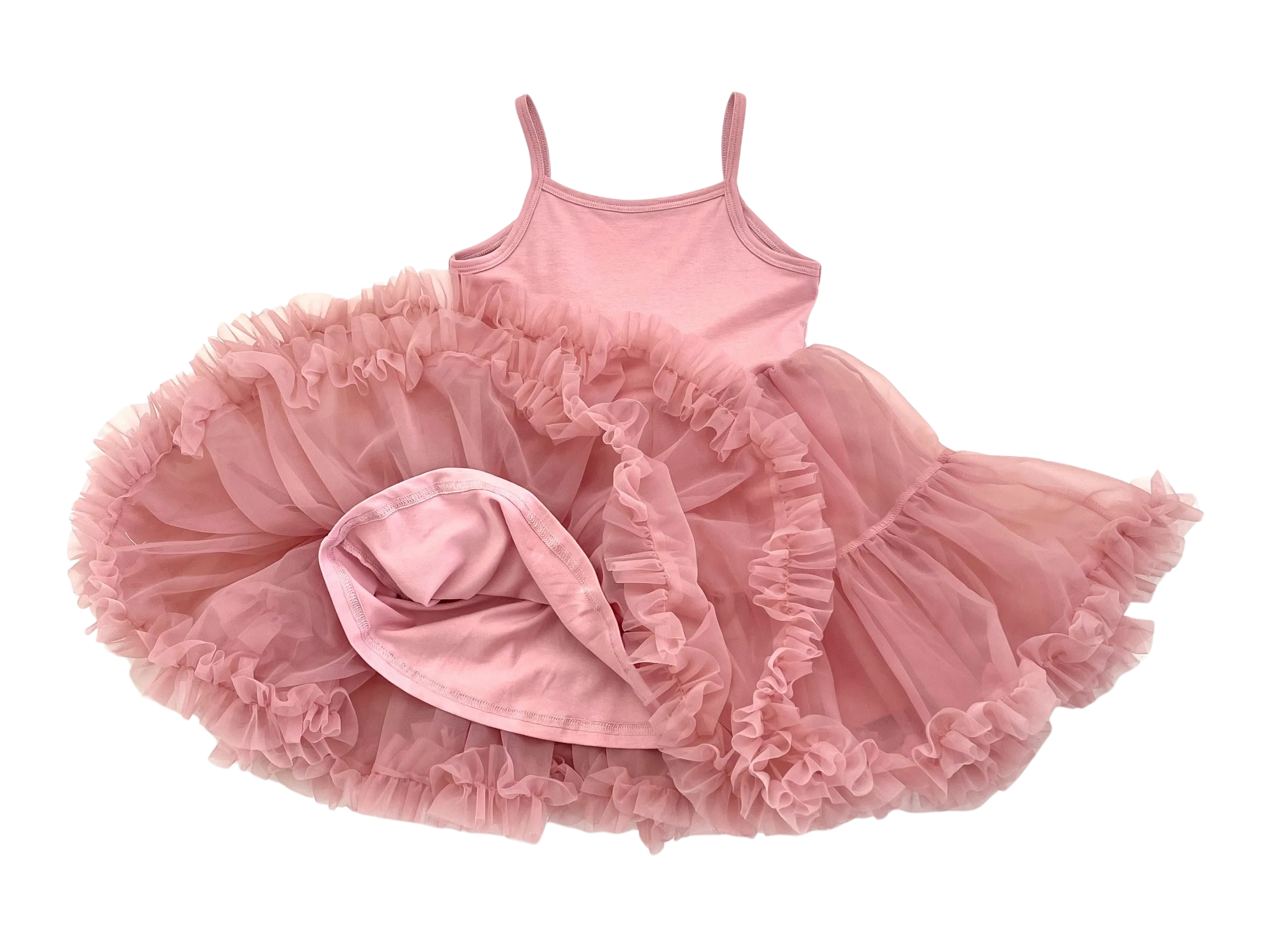 DOLLY PETTI SPAGHETTI PETTISKIRT TUTU DRESS dusty pink