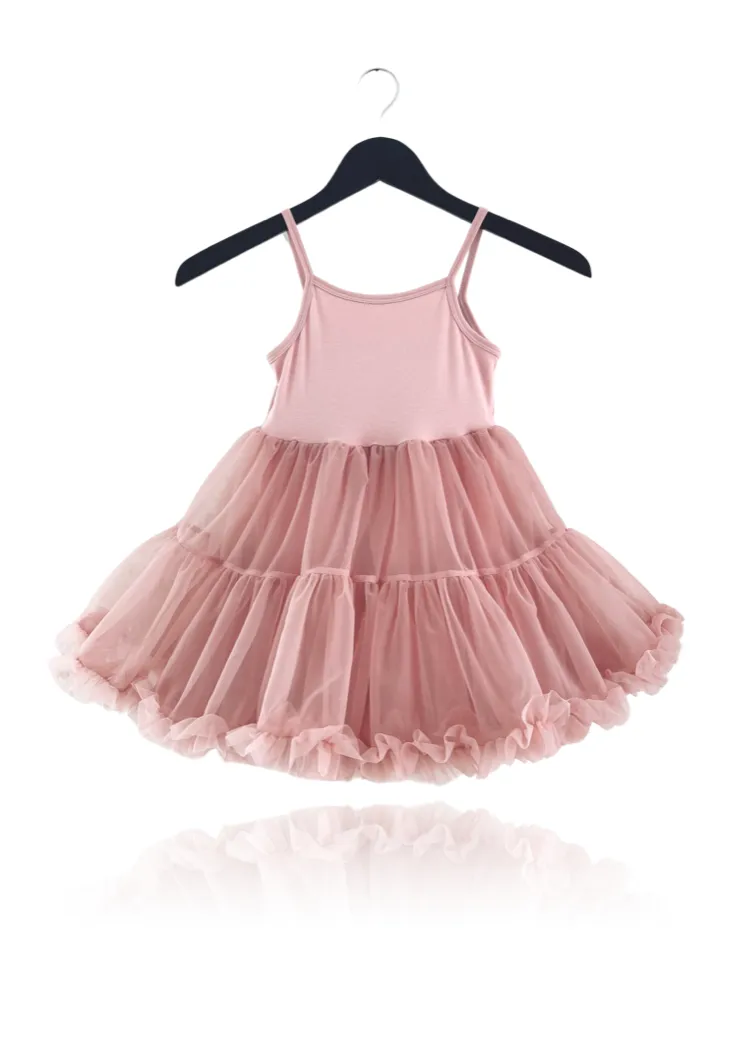 DOLLY PETTI SPAGHETTI PETTISKIRT TUTU DRESS dusty pink