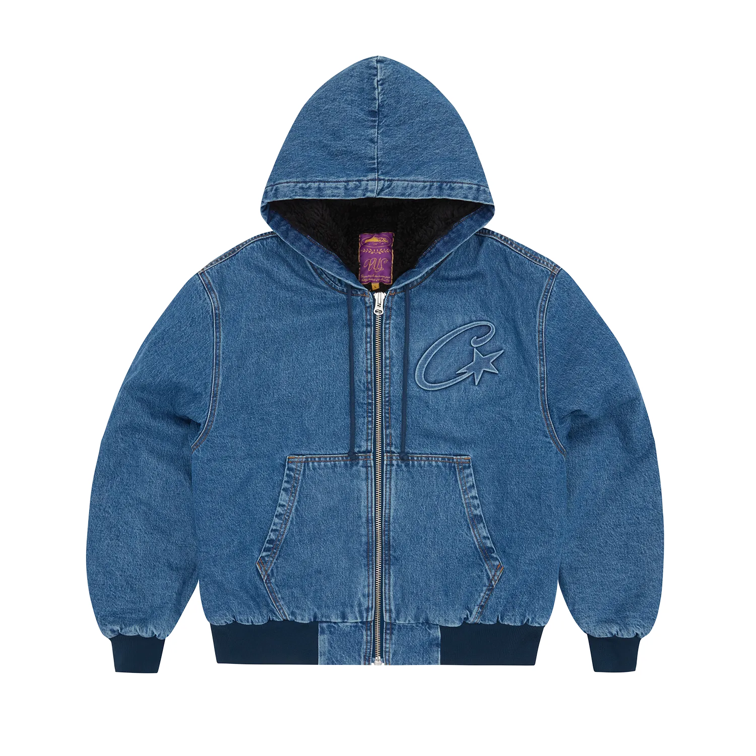 EMBOSSED C-STAR DENIM WORK JACKET [BLUE]