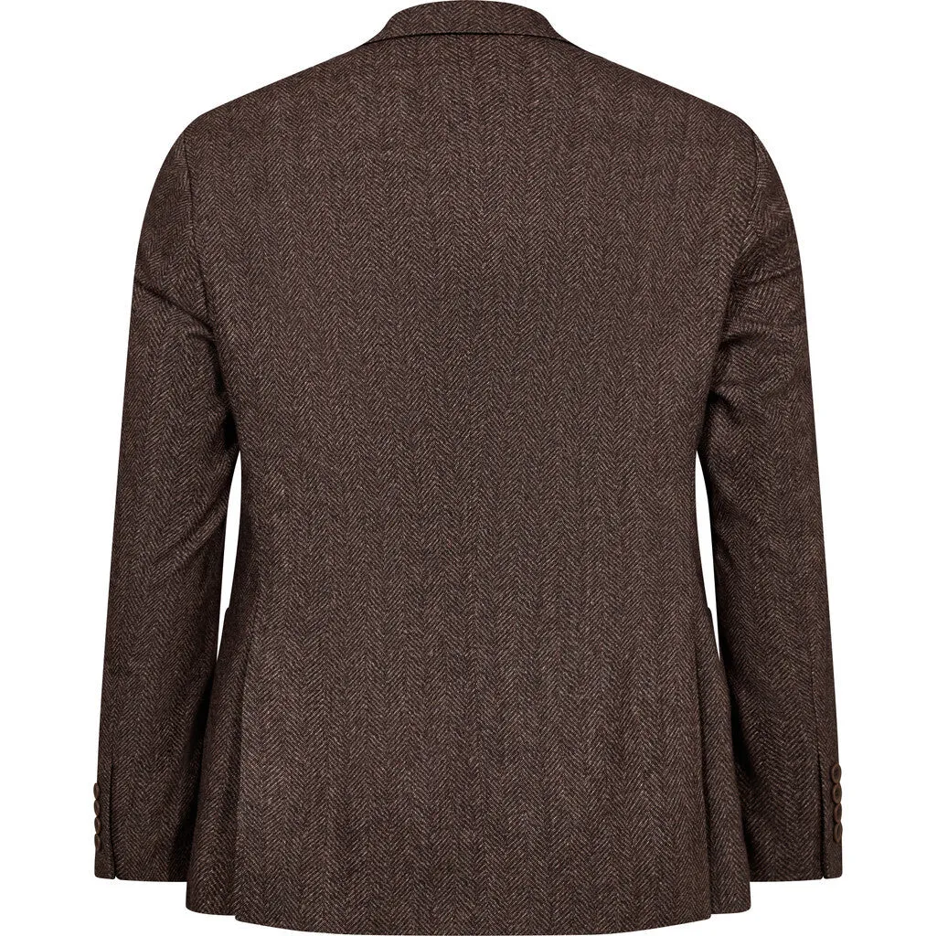 Faith Herringbone Blazer - BRW Brown