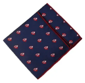 Fleur-de-lis/Royal Blue [Polka Dots] - Pocket Square