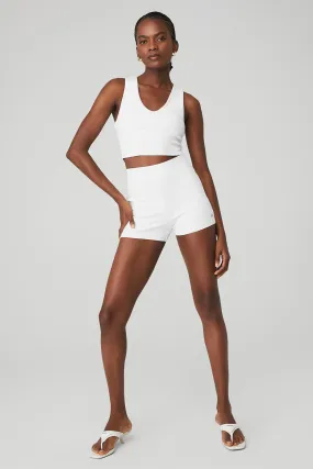 Goddess Ribbed Cropped Racerback Tank & Goddess Ribbed High-Waist Hot Short Set