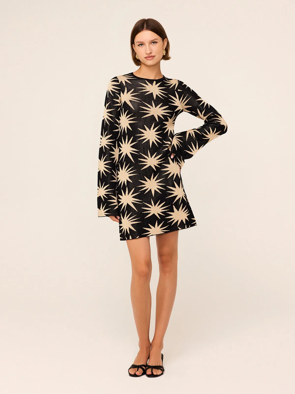 Greta Star Lurex Mini Knit Dress