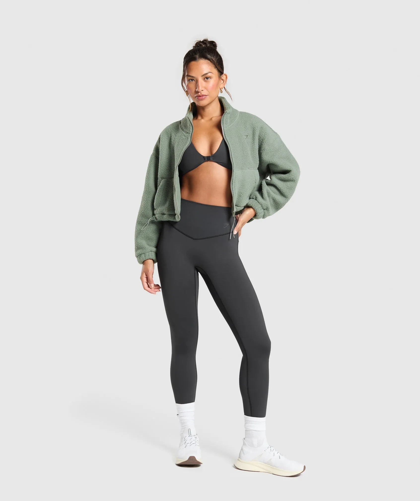 Gymshark Elevate Fleece Mid Jacket - Unit Green