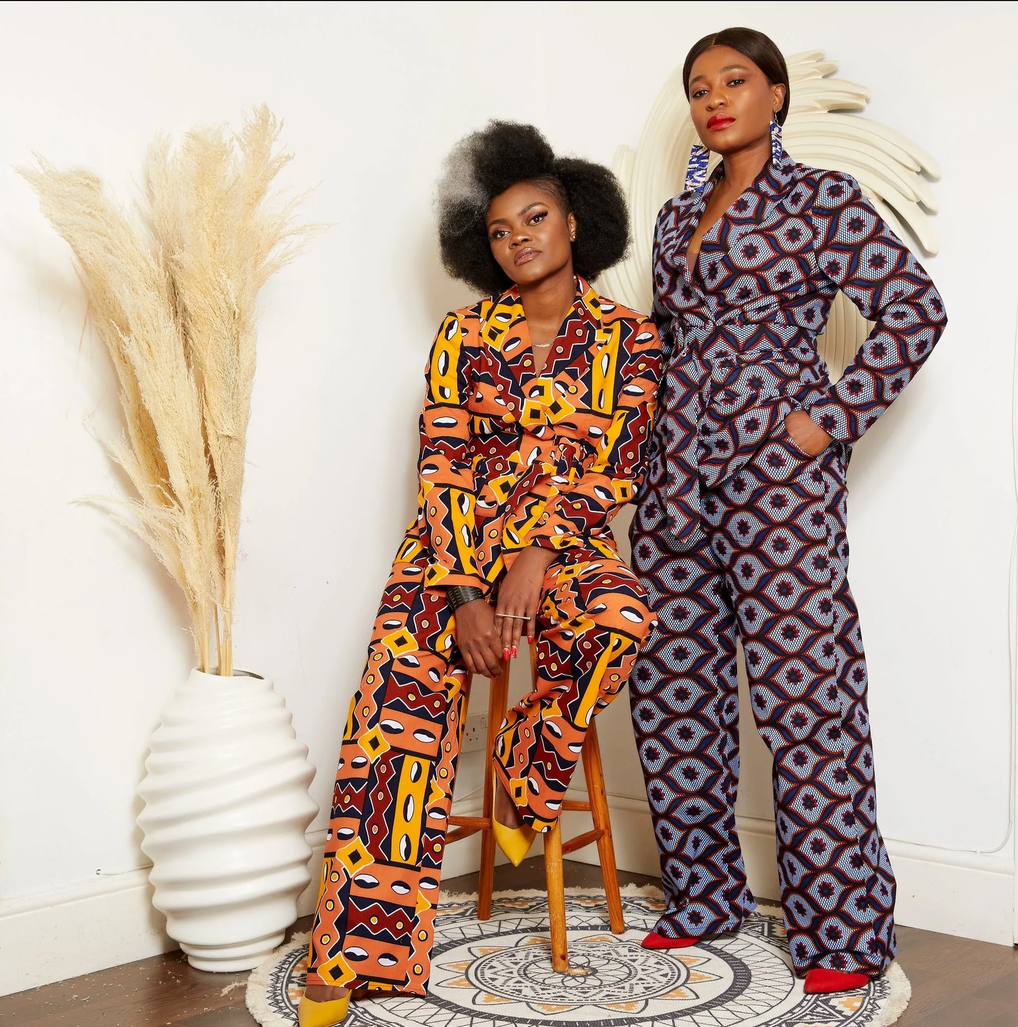 High Waisted African Print Palazzo Trouser - Naya