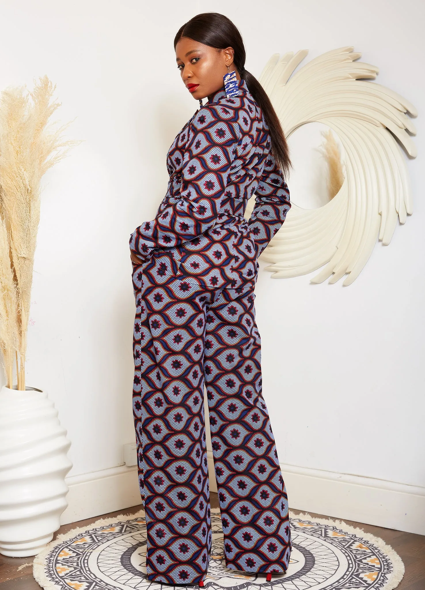 High Waisted African Print Palazzo Trouser - Naya