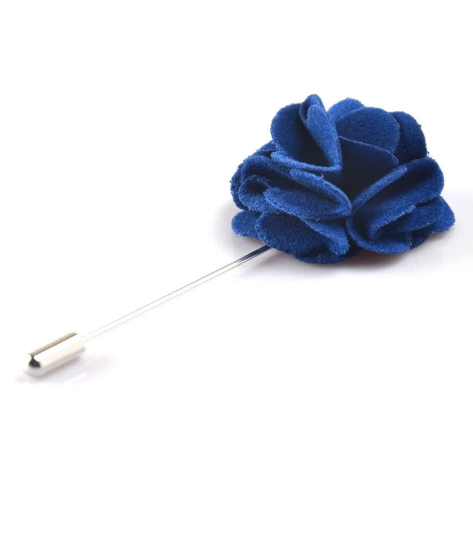 Hyper Blue Plush Flower Lapel Pin