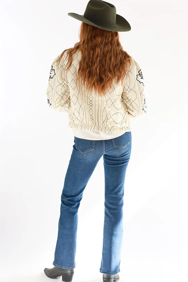 Ivory Quilted Embroidered Jacket