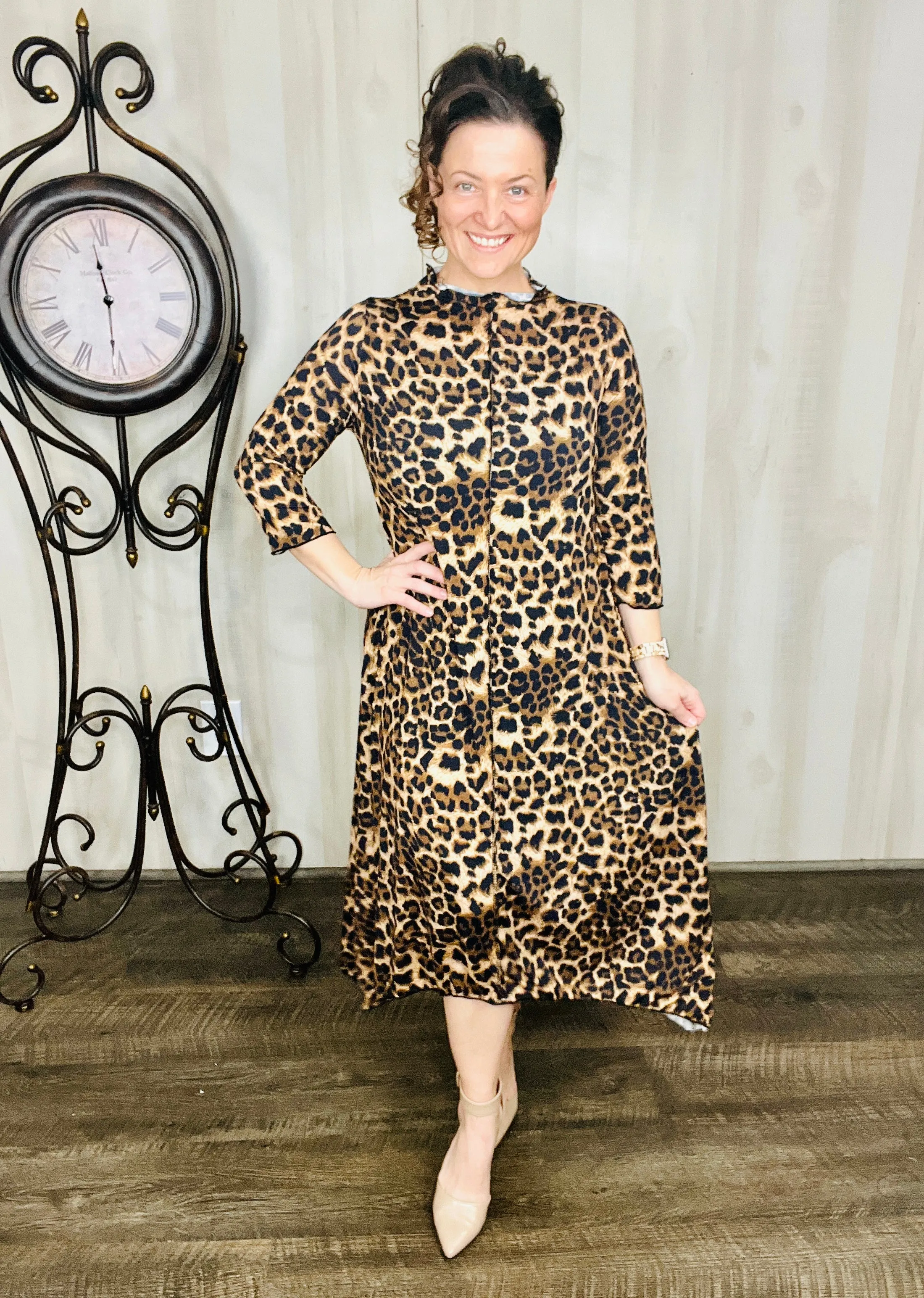 Jaqueline Vintage Dress- Leopard