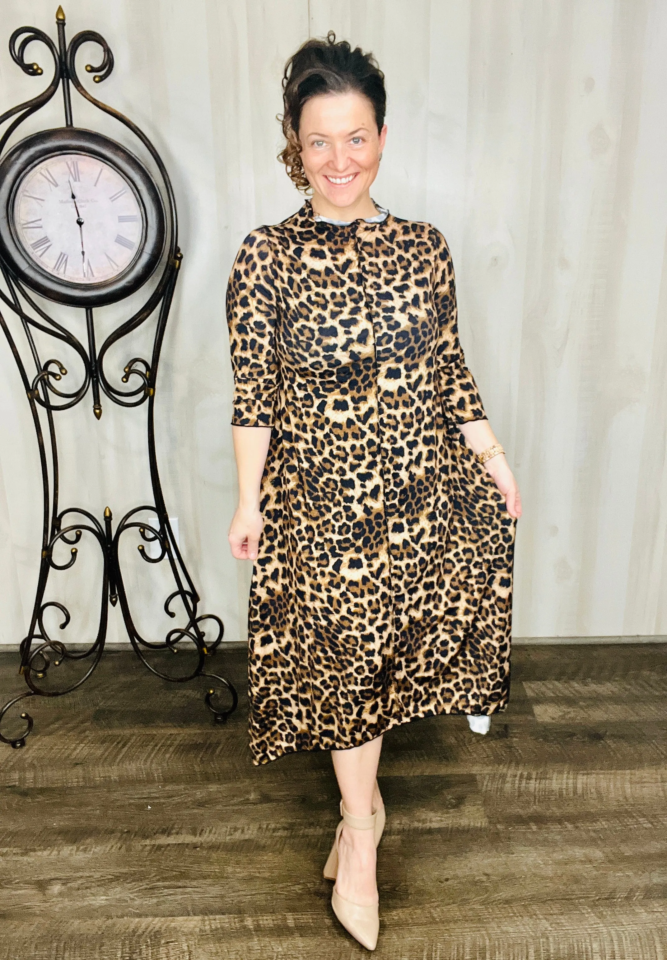 Jaqueline Vintage Dress- Leopard