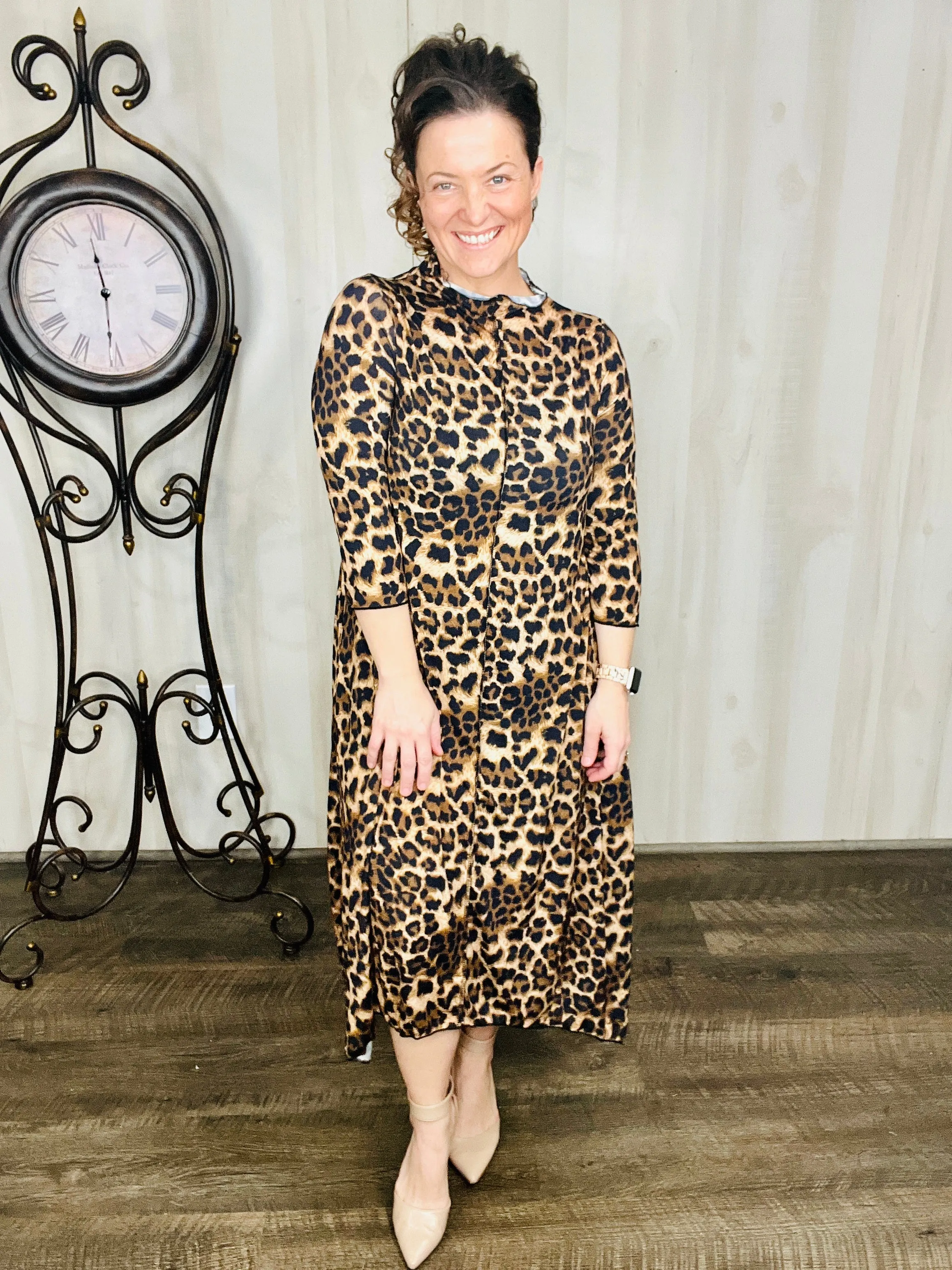 Jaqueline Vintage Dress- Leopard