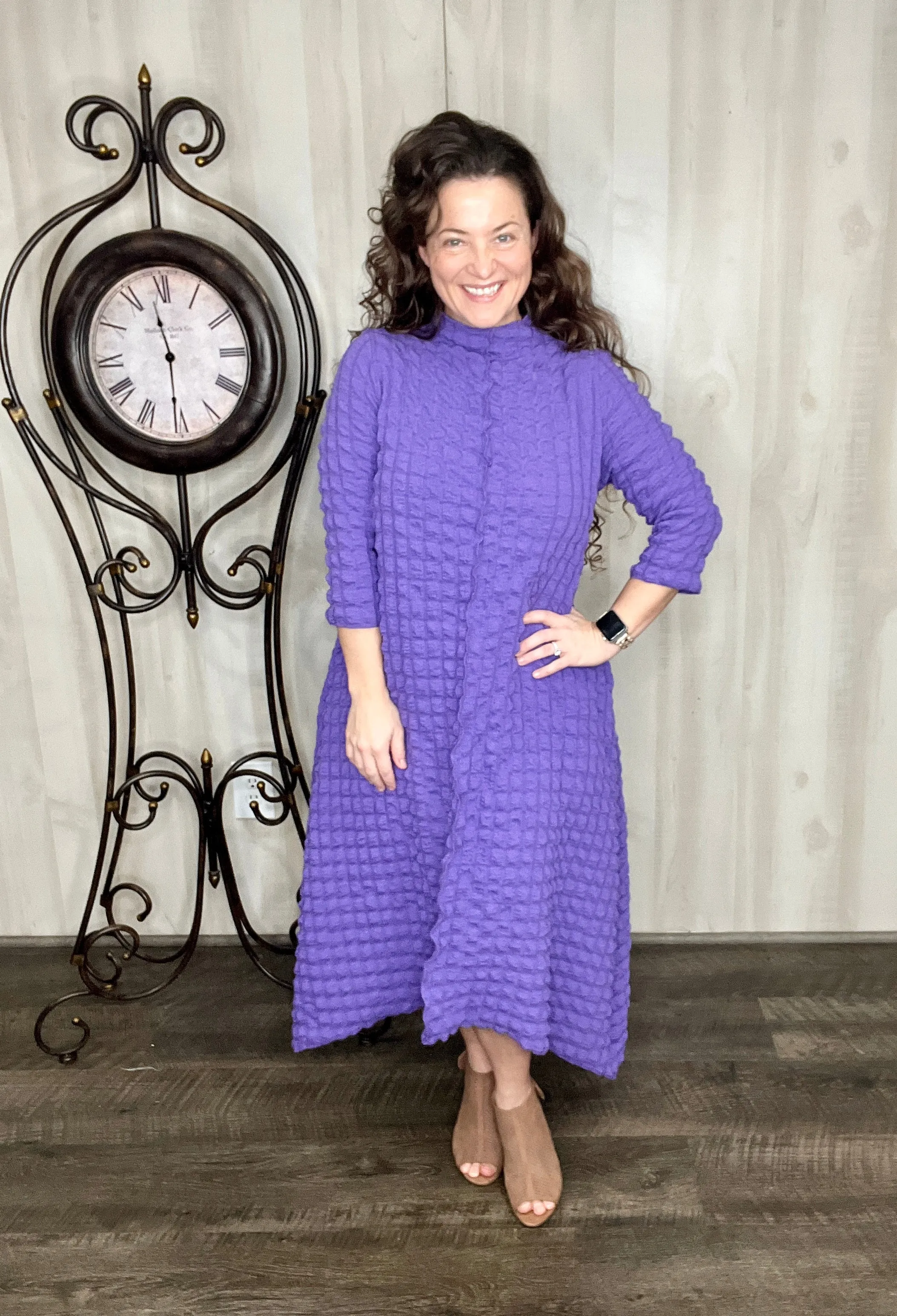 Karissa Puff Dress- Purple