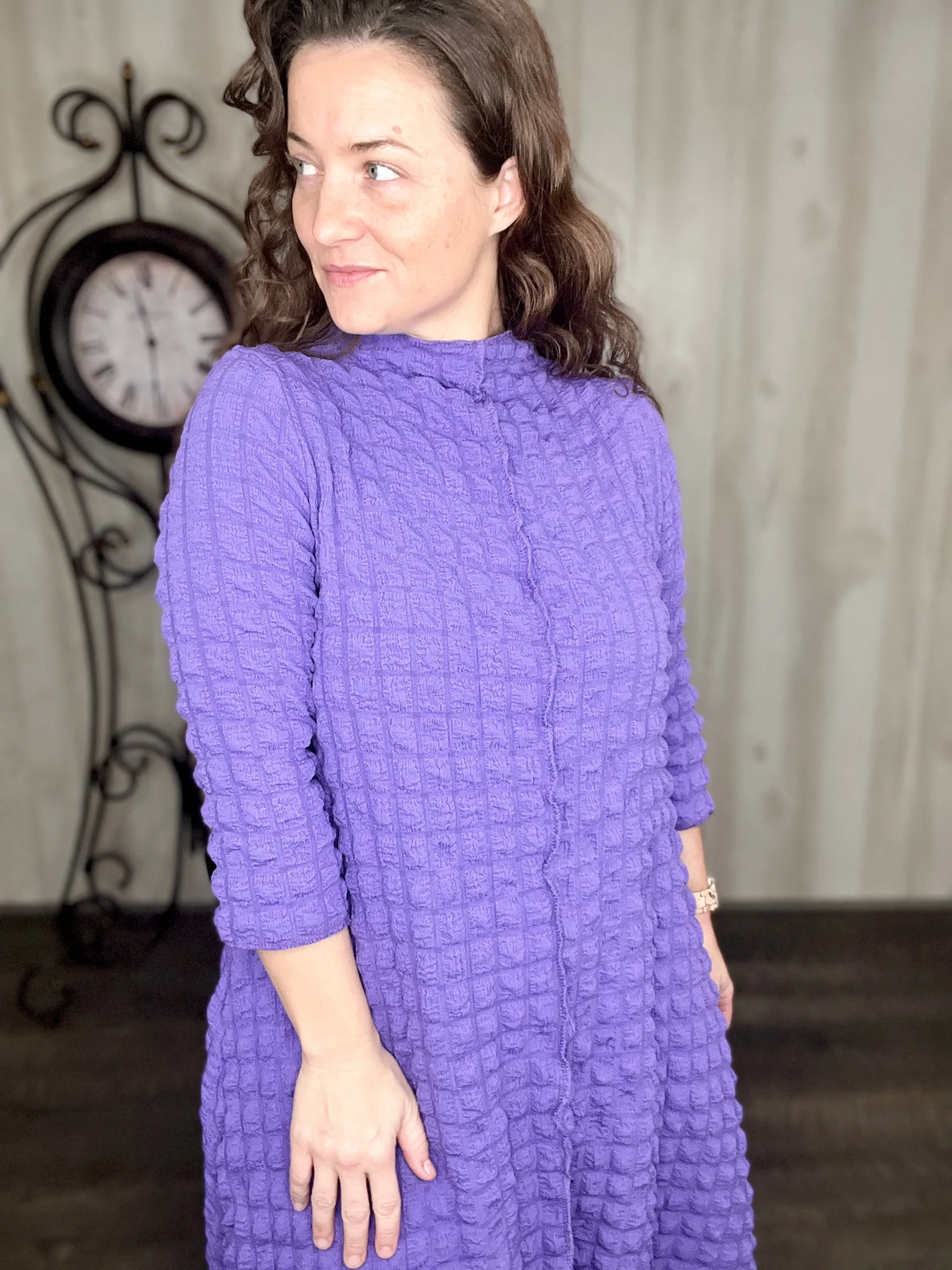 Karissa Puff Dress- Purple