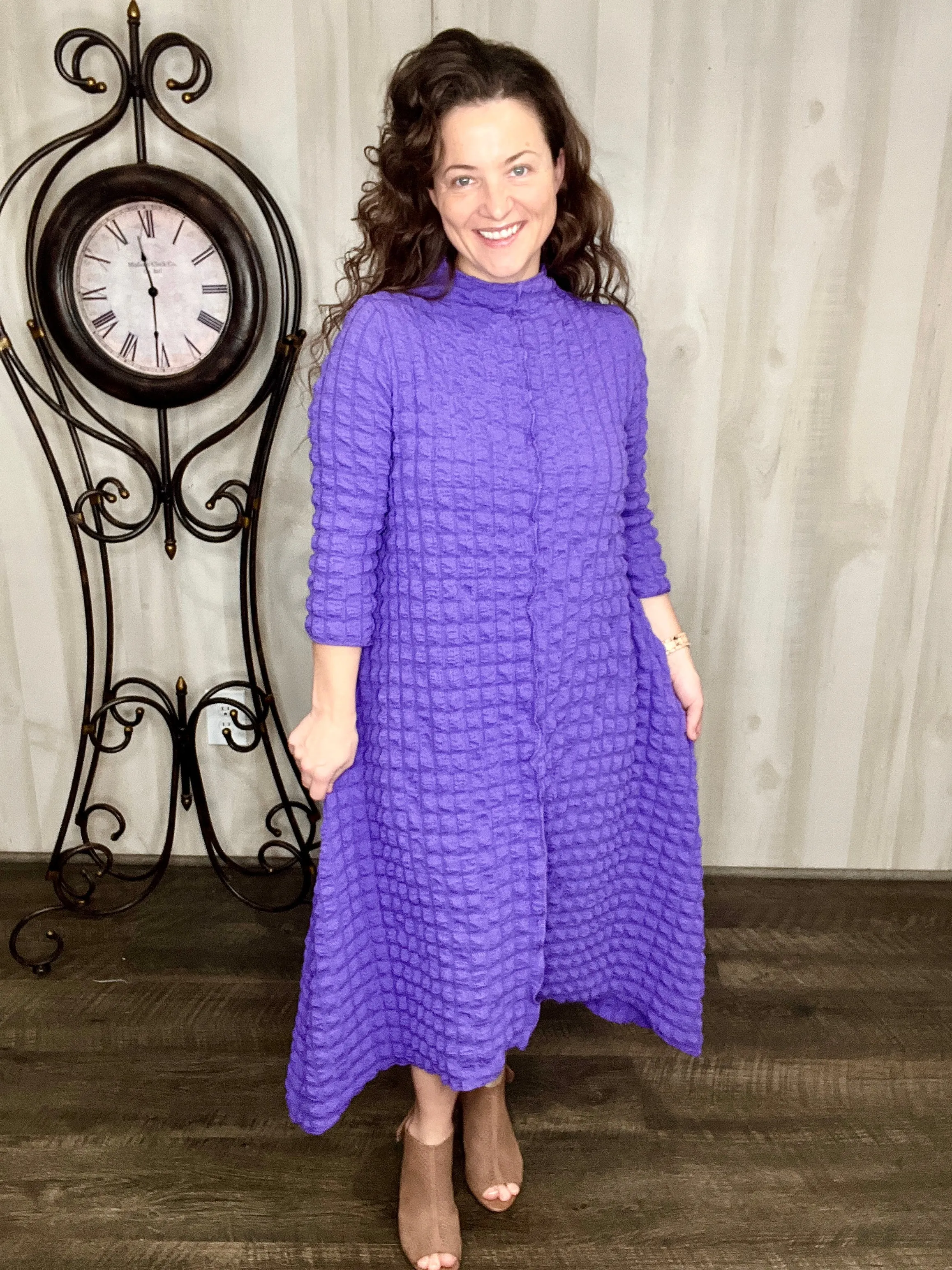 Karissa Puff Dress- Purple