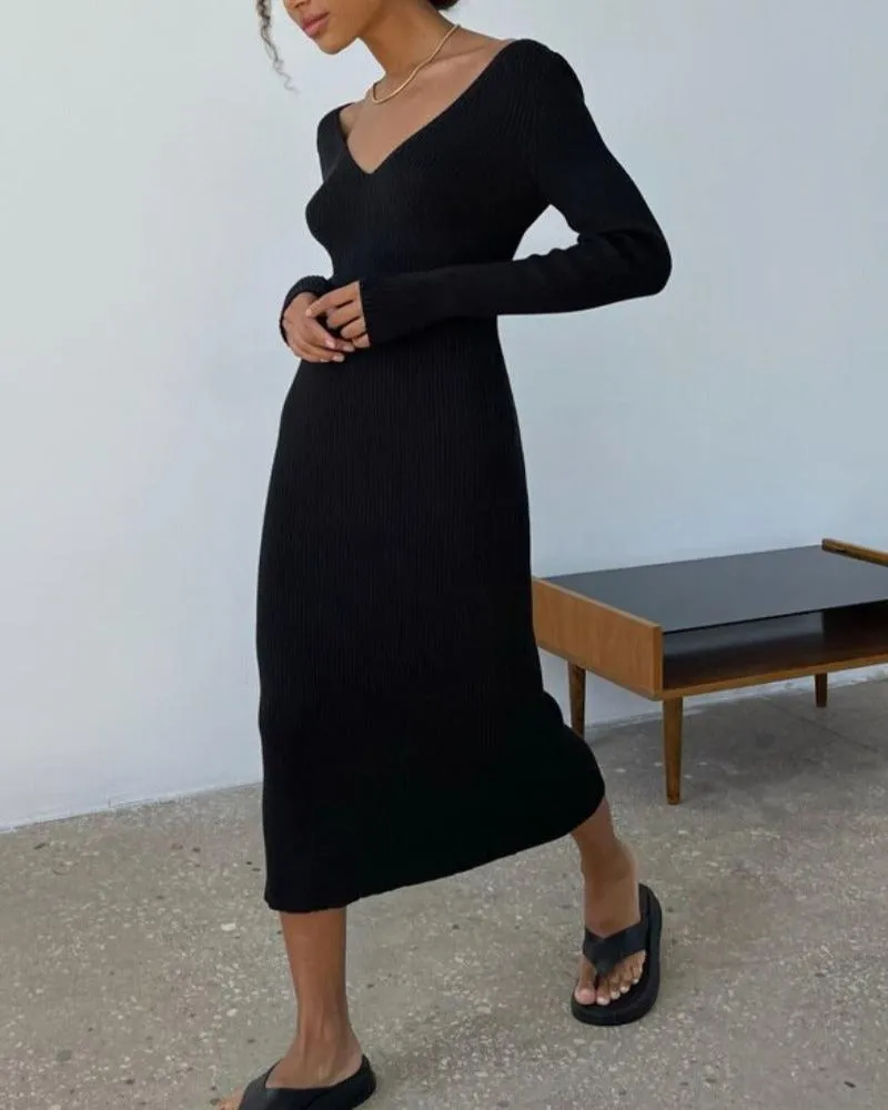 Knitted Elegant Maxi Bodycon Dress