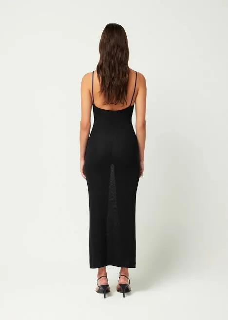 KNITTED MAXI DRESS - BLACK