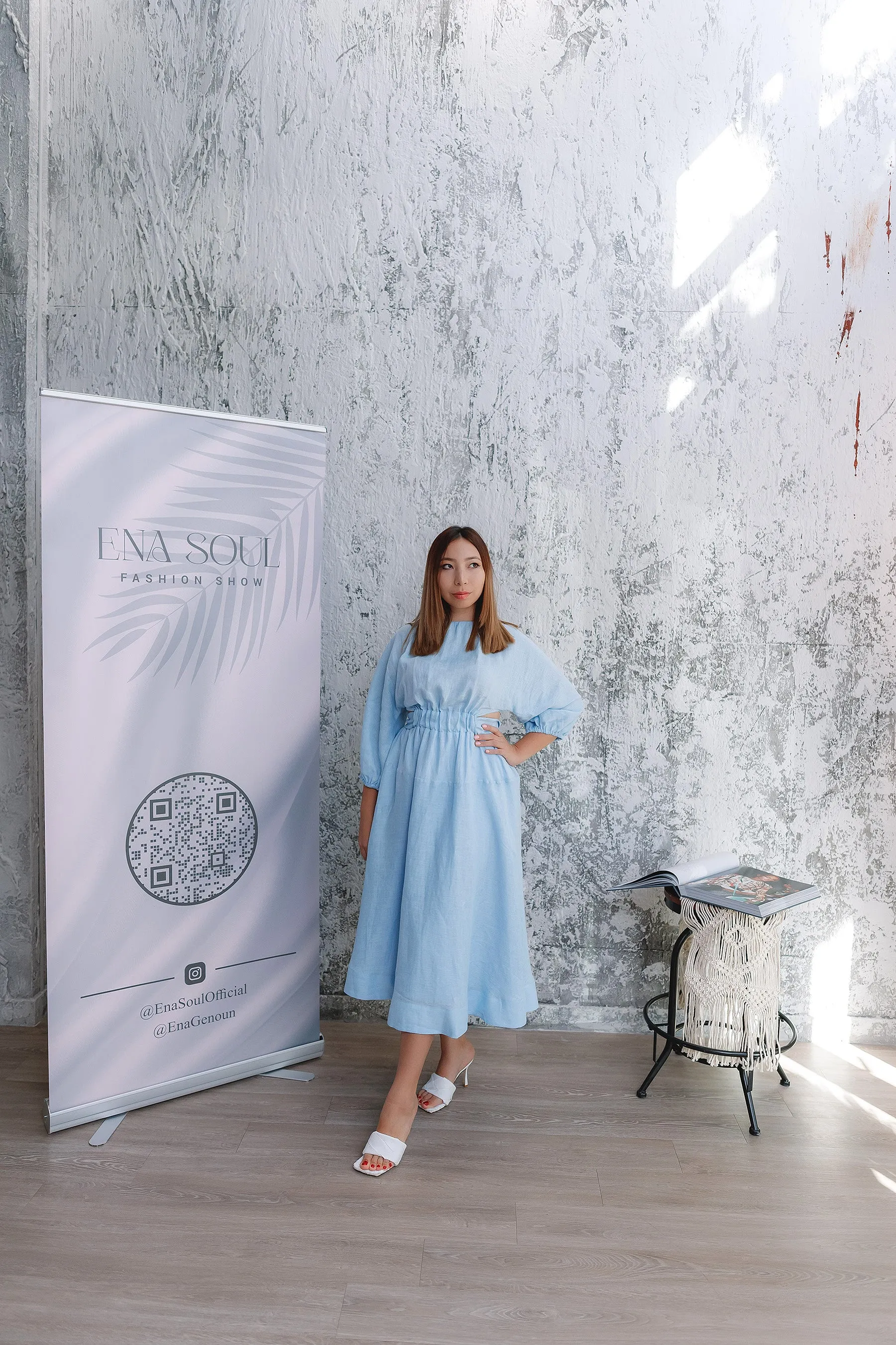 Linen Midi Classic Dress