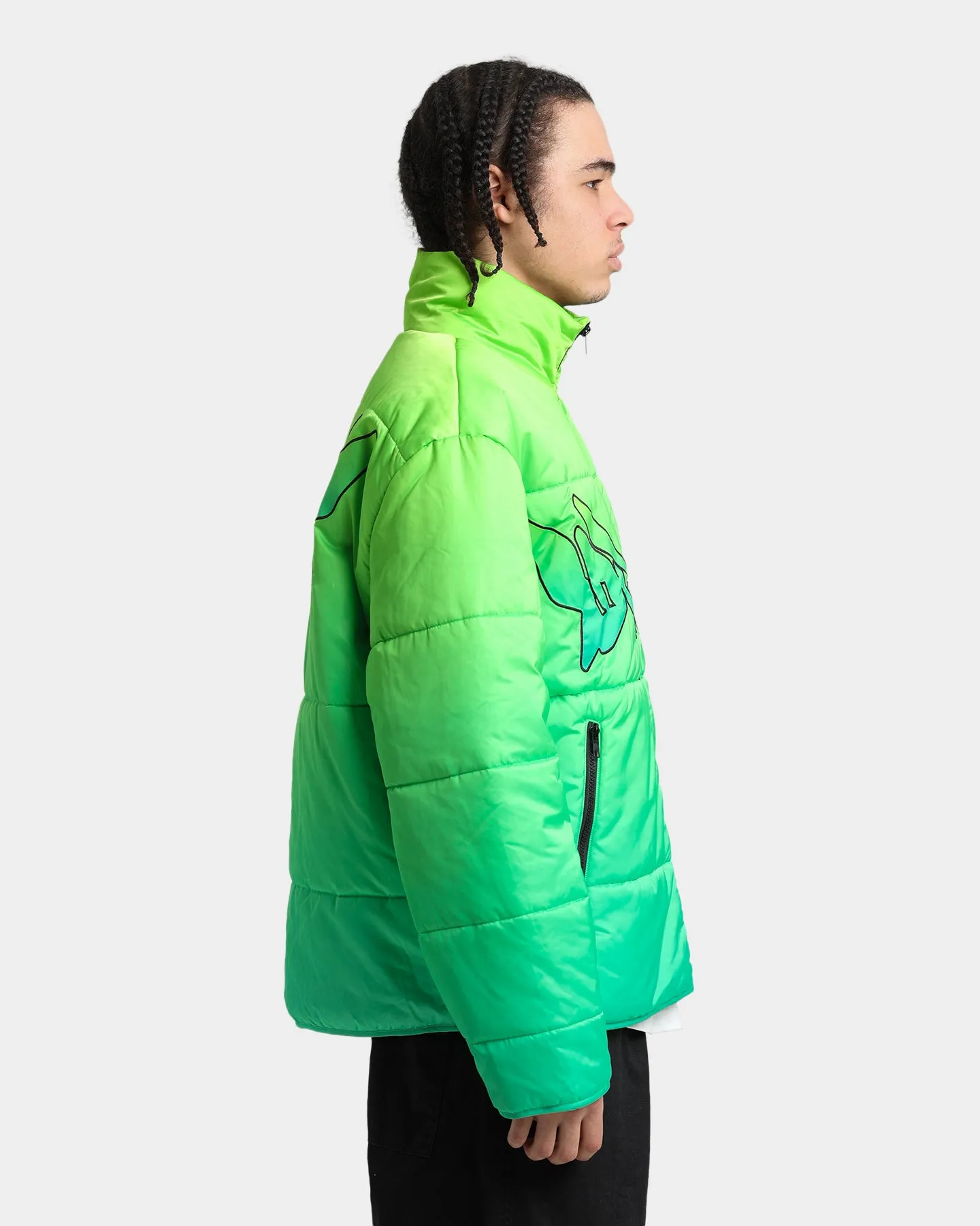 Loiter Cyber Gradient Puffer Jacket Neon Green