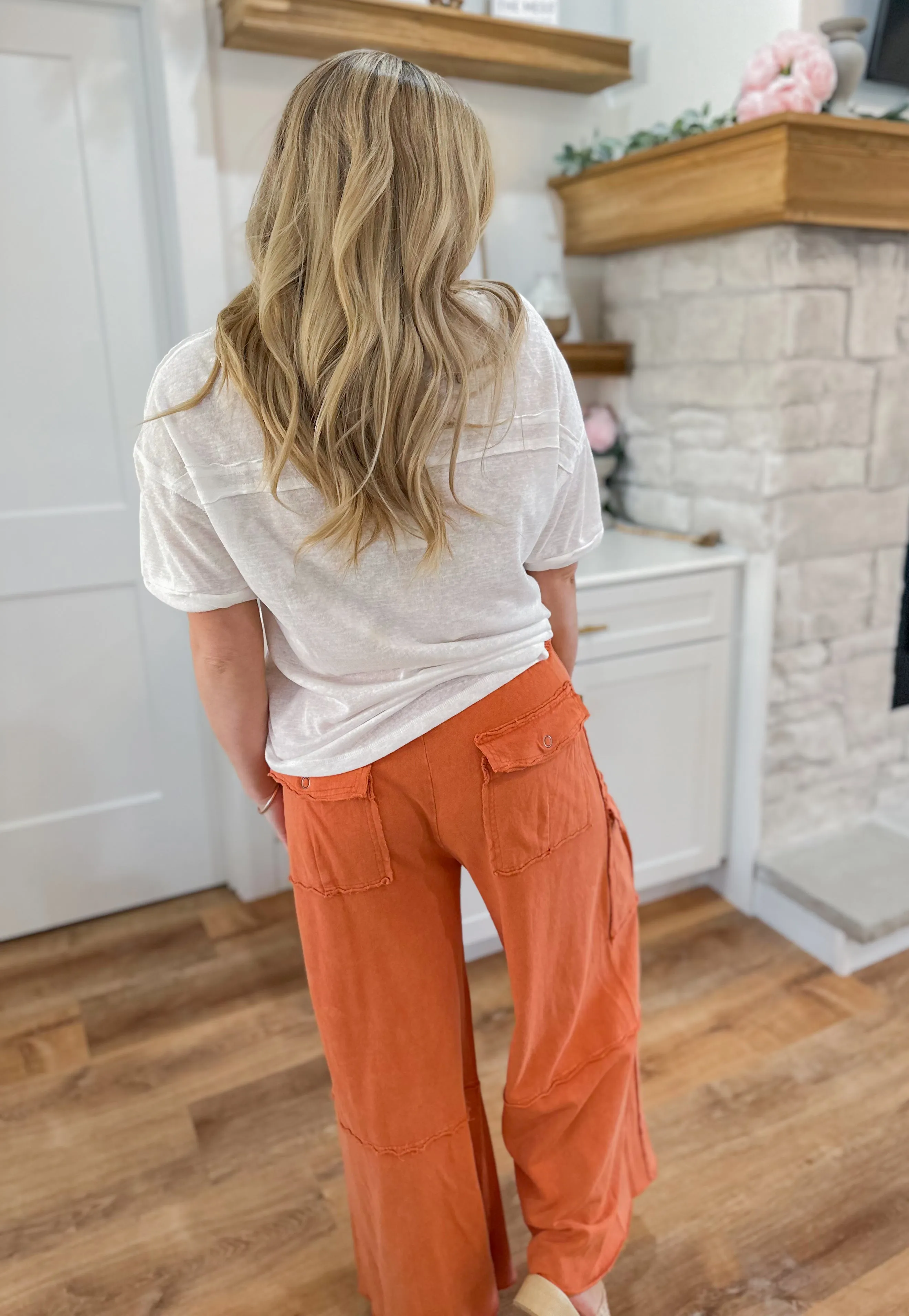 Mateo Mineral Washed Wide Leg Cargo Pants [S-3X]