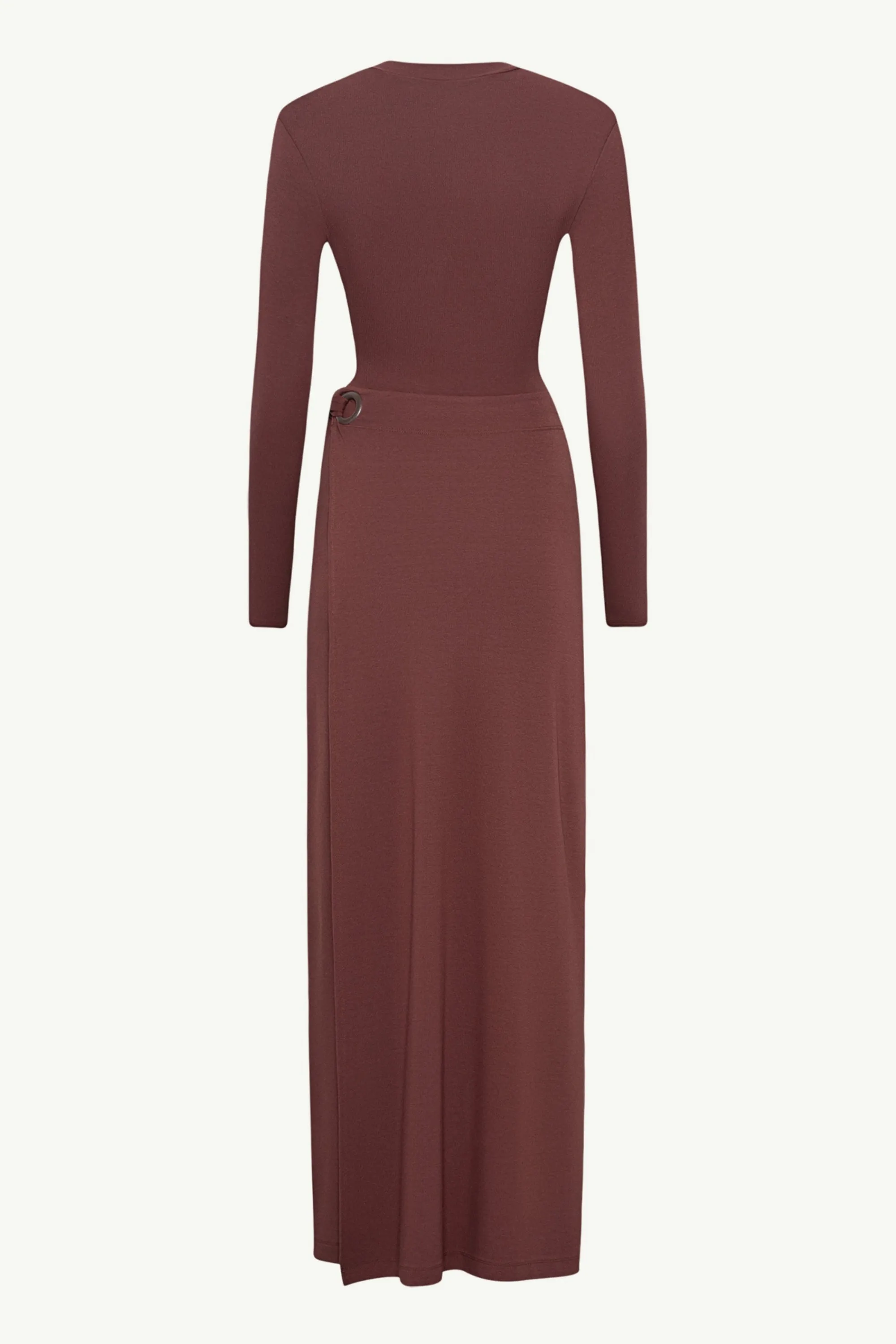 Melissa Jersey Maxi Dress with Wrap Skirt - Brown