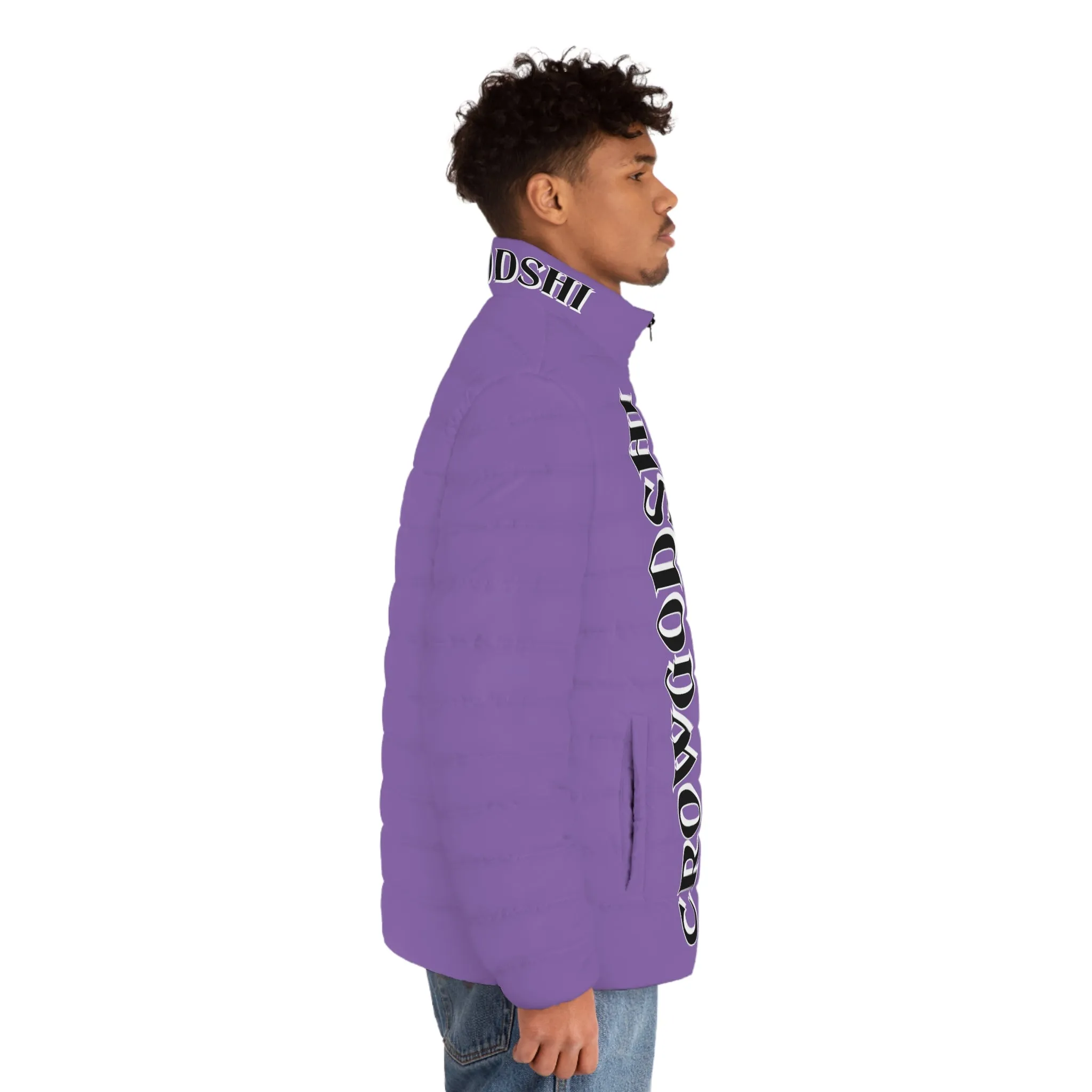 Men's CROWGODSHI Puffer Jacket, LIGHT PURPLE