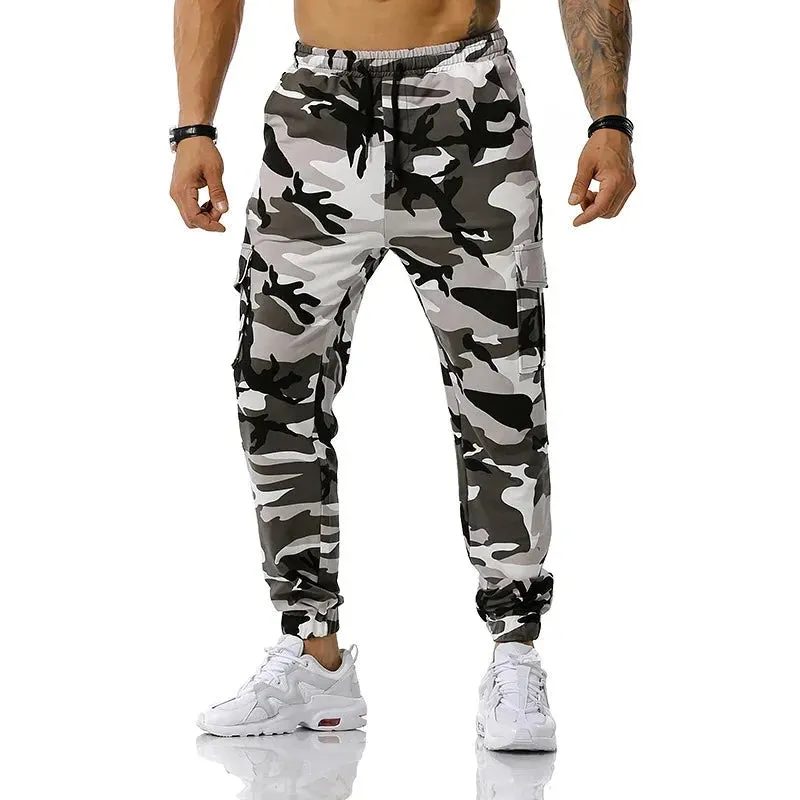 Men's Pure Cotton Camo Cargo Pants Joggers Trousers